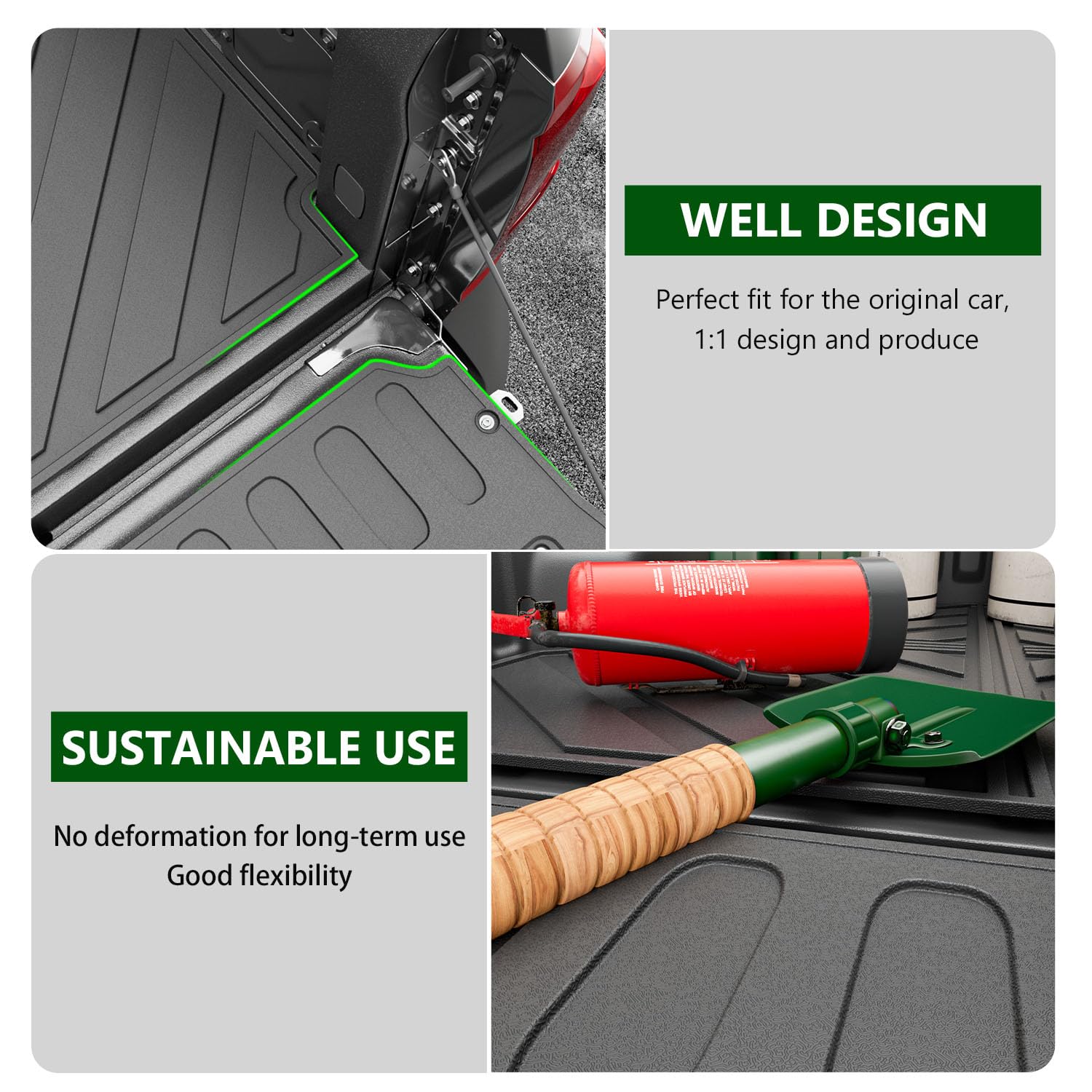**2022-2025 Ford Maverick Truck Bed Mat & Tailgate Liner Set - Heavy Duty Cargo Mat for Gas & Hybrid Models | Durable Non-Slip Protection for Pickup Bed & Tailgate | Perfect for Hauling, Camping & Work**