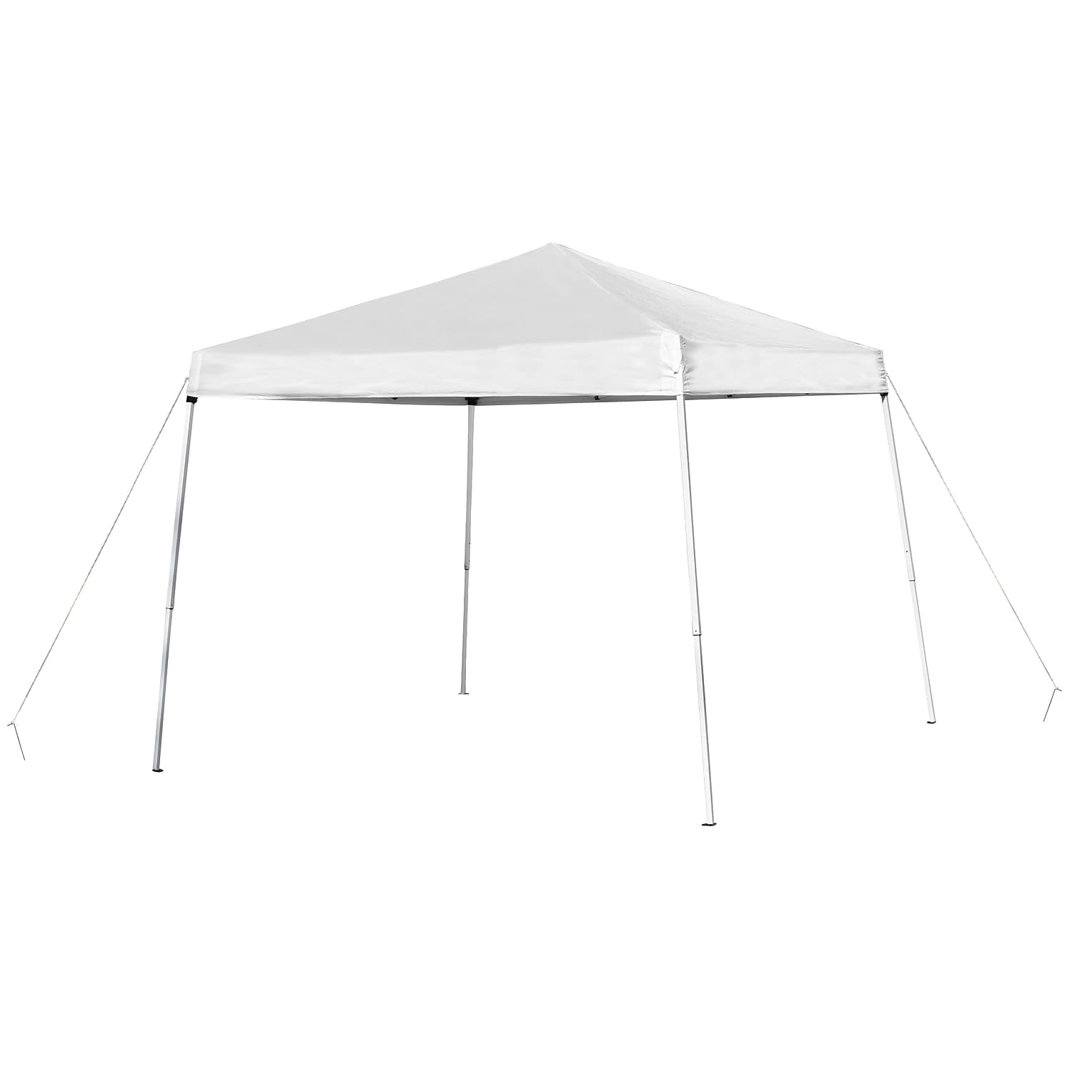 Flash Furniture Kramer 8'x8' White Pop Up Canopy Tent with Carry Bag & Folding Bench Set - Portable Event Shelter for Tailgating, Camping, Beach Parties, Outdoor Weddings & Picnics