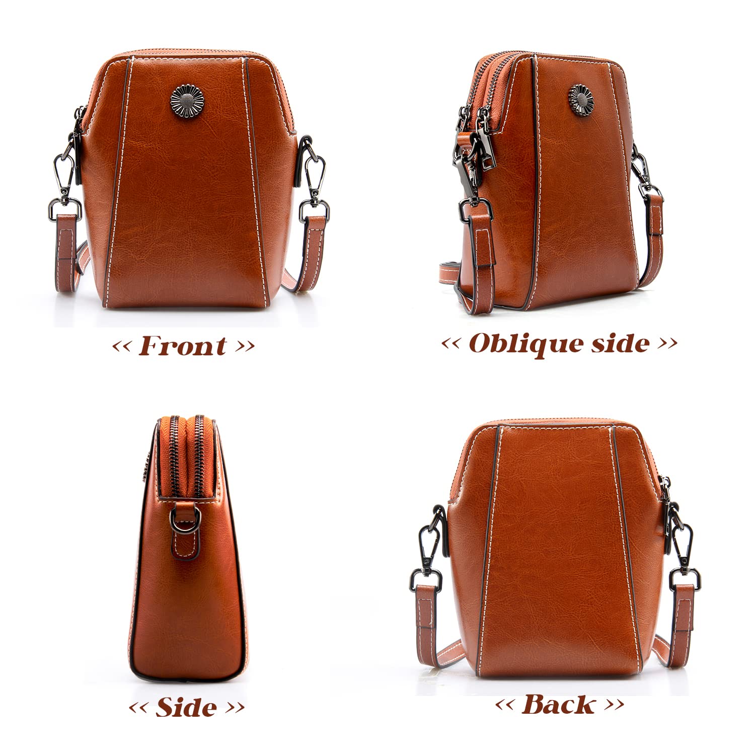 Stylish Designer Leather Crossbody Bag for Women - Soft Shoulder Handbag with Phone Pocket - Perfect Gift for Her | Ideal for Everyday Use, Travel & Shopping