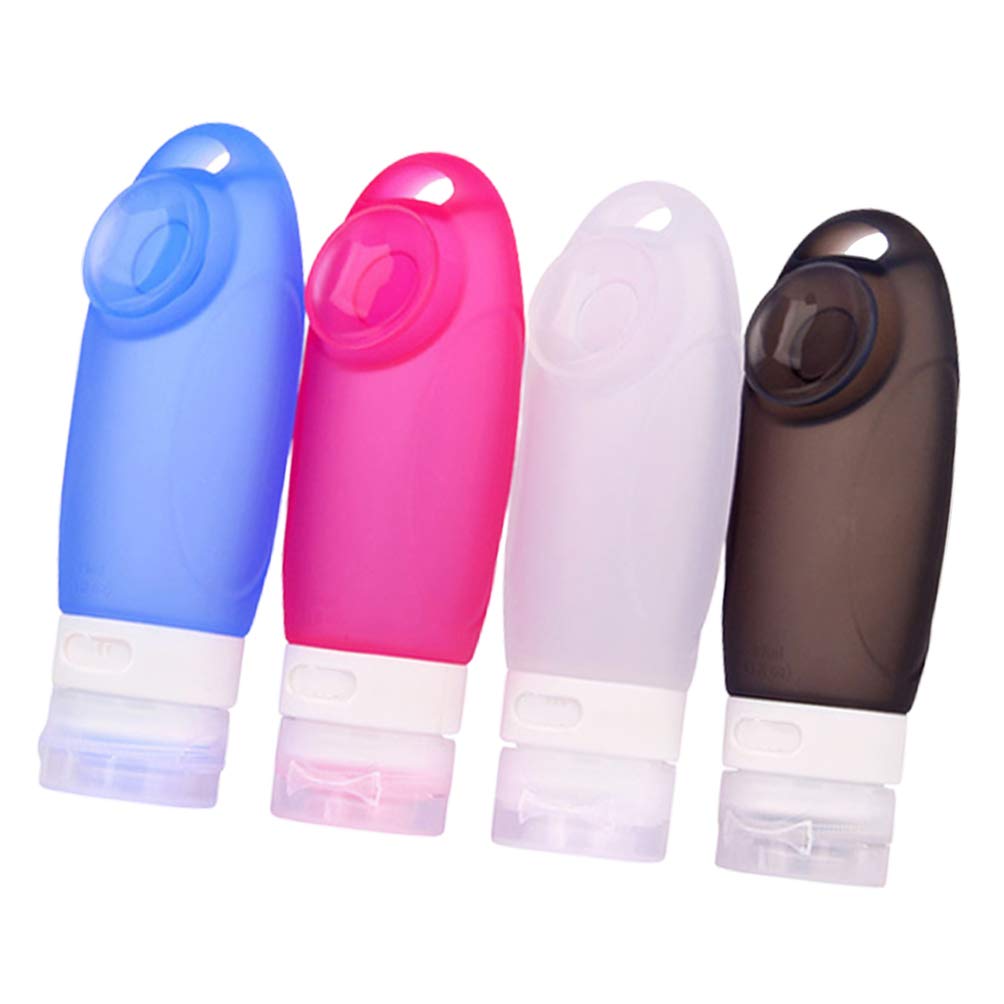 4-Pack Travel Size Empty Bottles for Shampoo, Lotion & Cosmetics - Leak-Proof Refillable Containers for Toiletries, Perfect for Air Travel, Gym & Home Organization