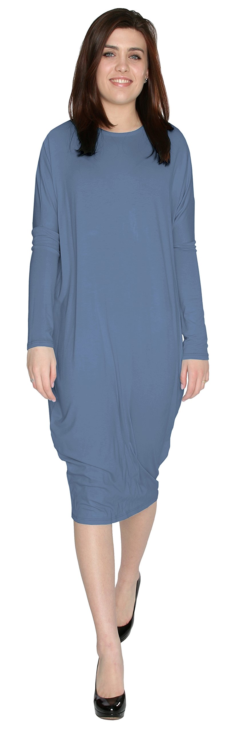 BABY O Women's Modest Cover Up Cocoon Dress - Comfortable Midi Long Dress Made in USA | Perfect for Casual Wear, Beach Cover Up & Everyday Outfits