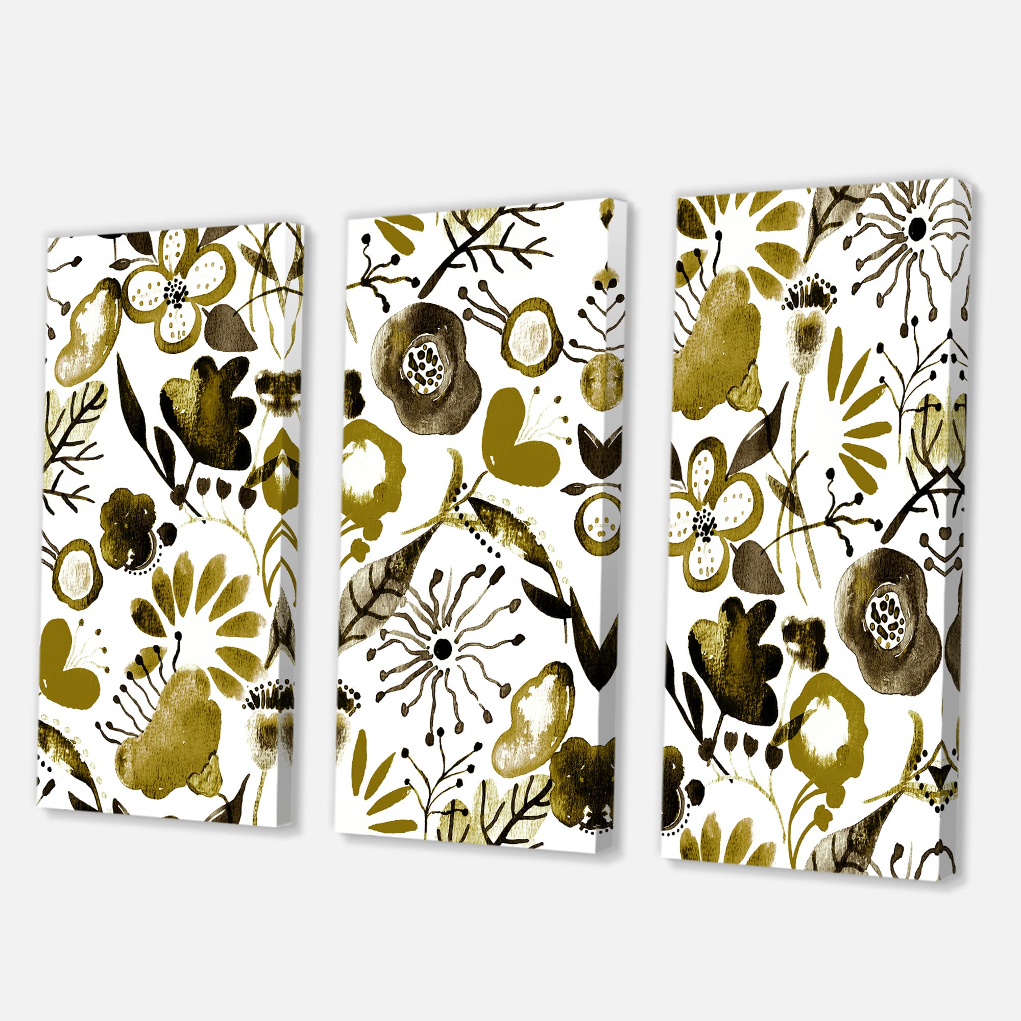 DesignQ Vibrant Wildflowers II Modern Canvas Wall Art - Floral Home Decor for Living Room, Bedroom & Office