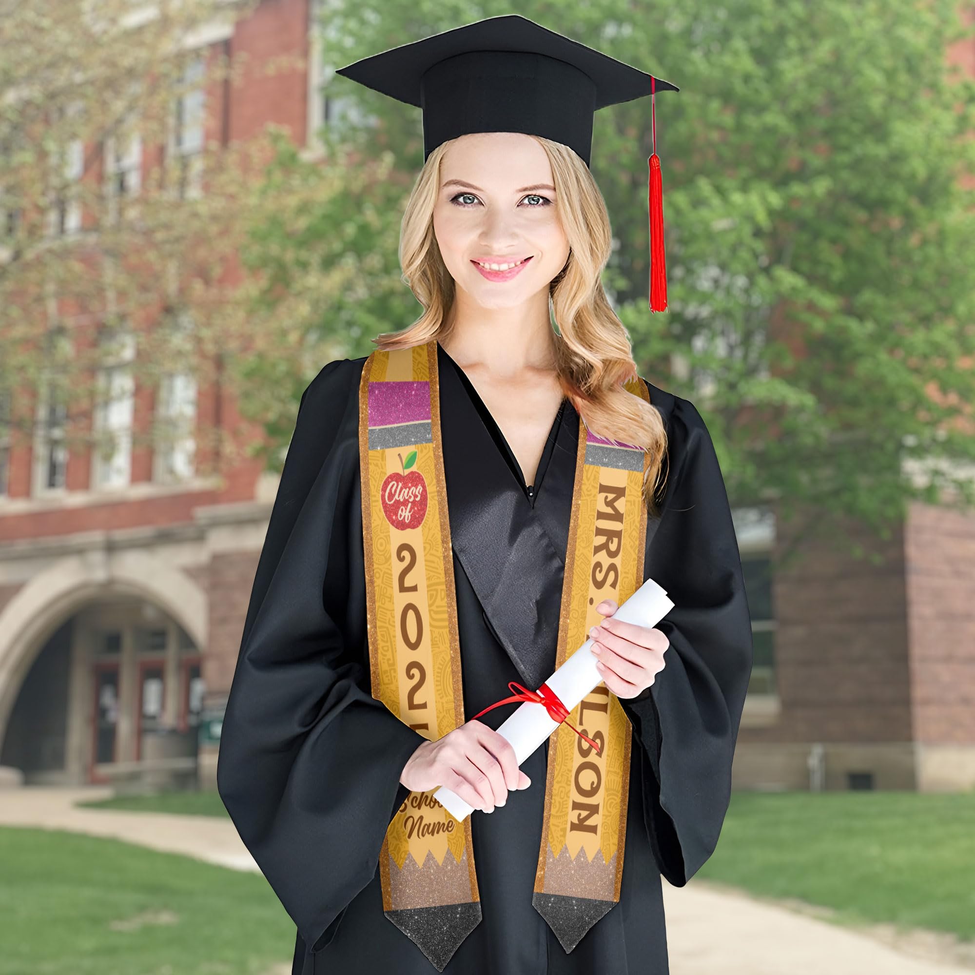 Custom Graduation Stoles for Teachers - Personalized Class of 2025 Teacher Stole - Perfect for Graduation Ceremonies, Teacher Appreciation Gifts & School Events