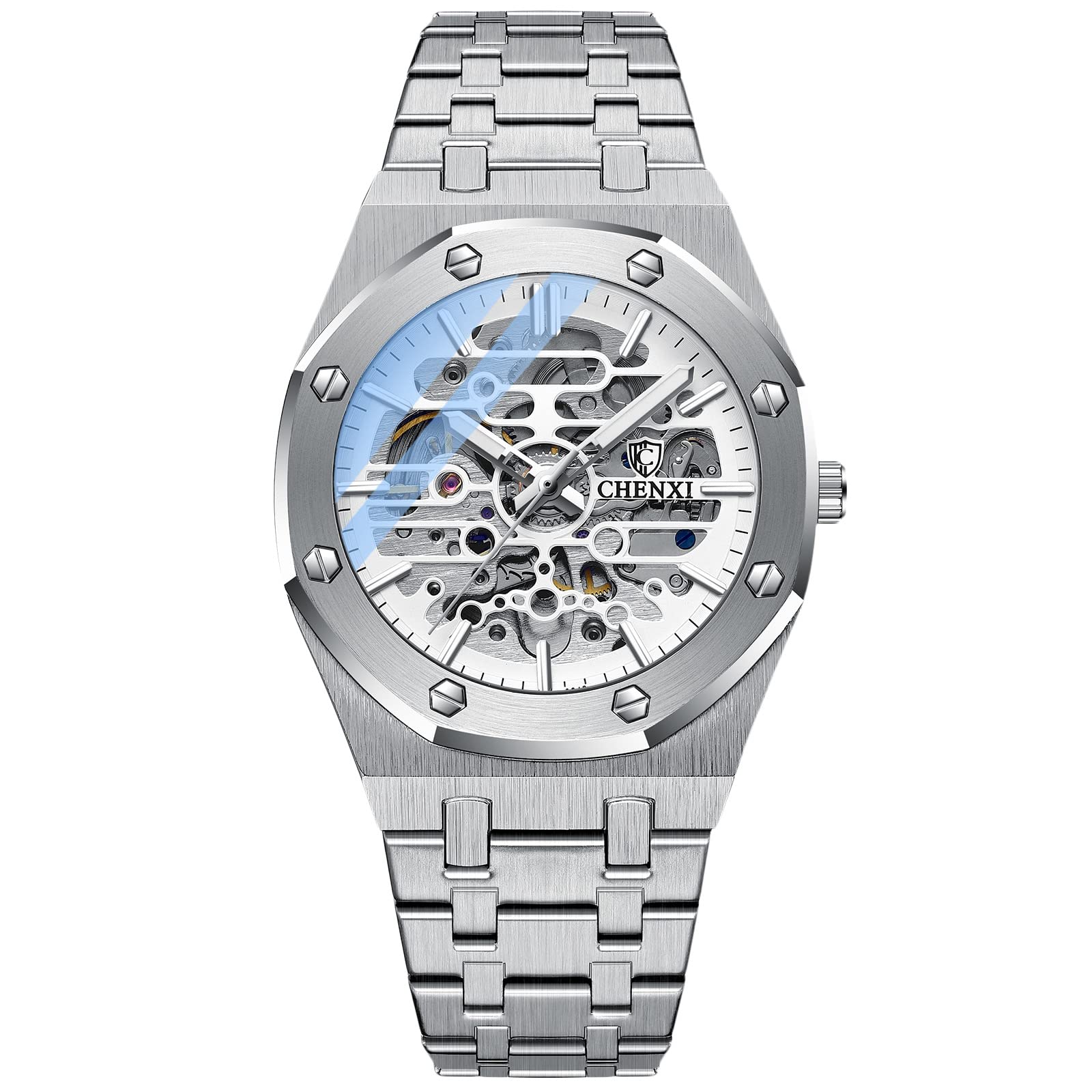 RORIOS Automatic Mechanical Business Dress Watch for Men - Self-Winding Luminous Stainless Steel Wristwatch | Perfect for Office, Formal Events & Professional Settings