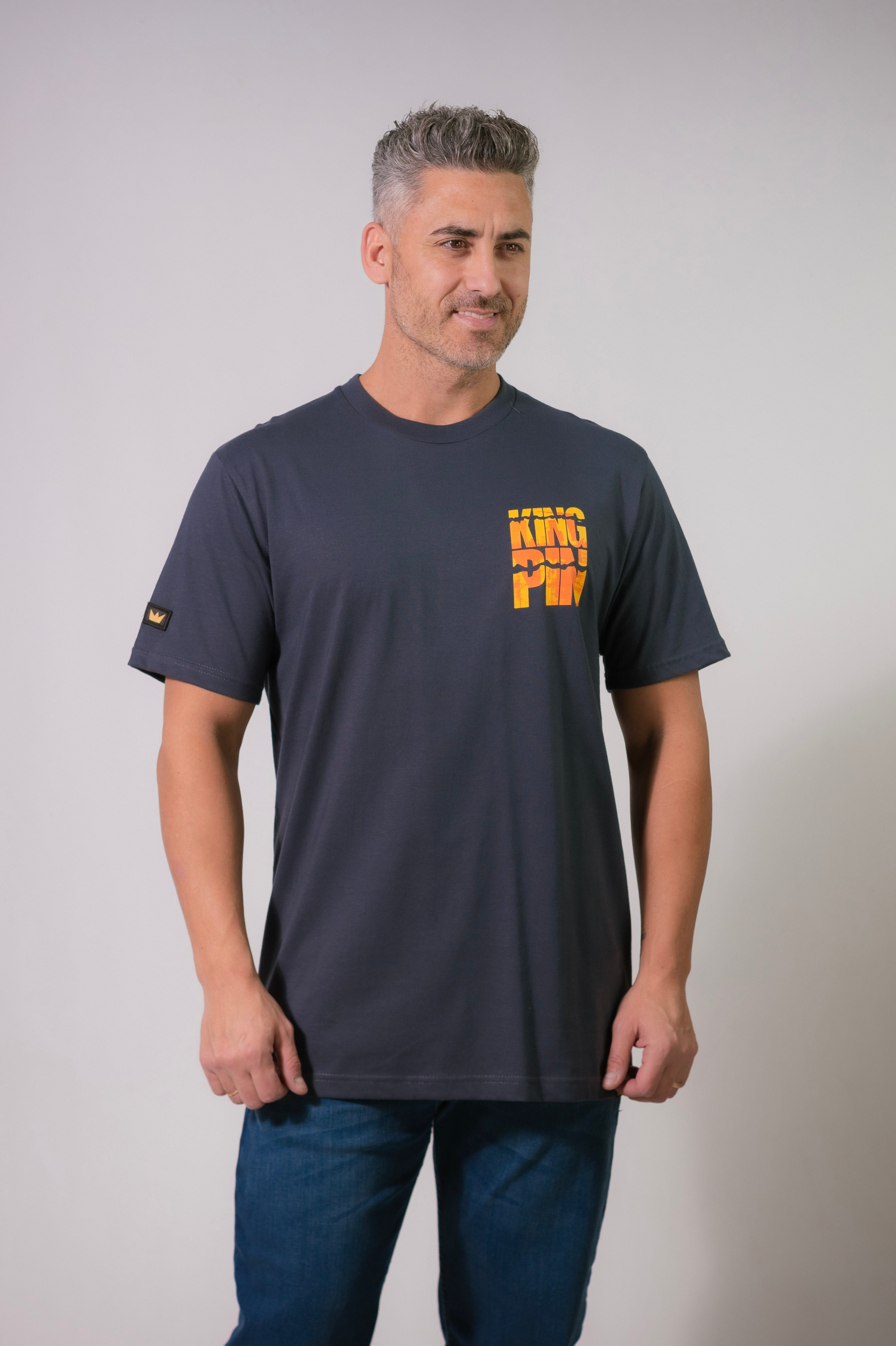 Kingpin Regular Fit T-Shirt for Men - Dark Blue (Size 4) - Comfortable Cotton Tee for Casual Wear, Street Style & Everyday Outfits