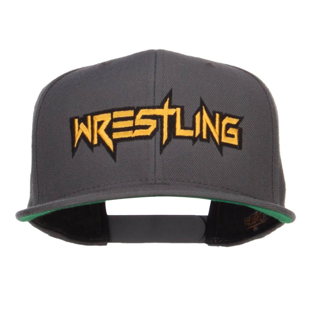 Wrestling Embroidered Snapback Hat - Adjustable Flat Bill Cap for Men & Women - Perfect for Sports Fans, Gym Workouts & Streetwear Fashion | e4Hats.com