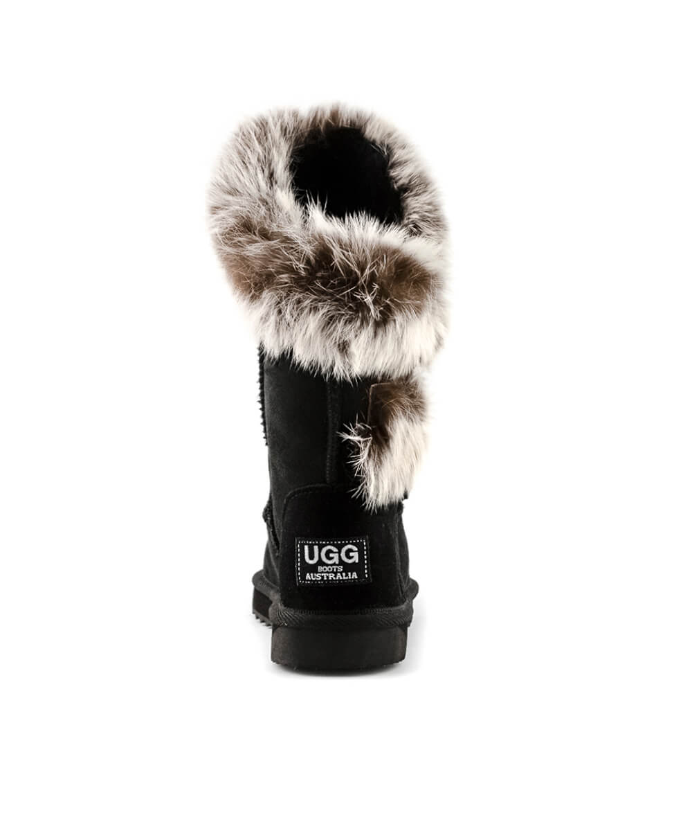 Men's UGG Classic Rabbit Fur Slippers - Cozy Winter Indoor/Outdoor House Shoes for Men
