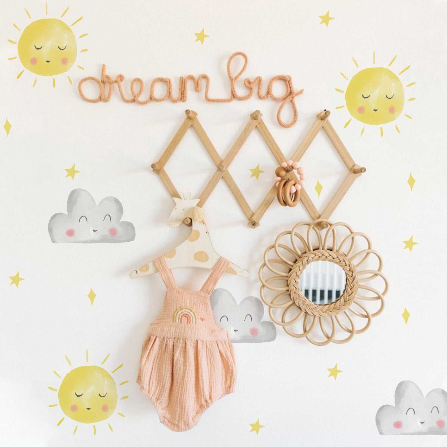 Sun Wall Stickers - Easy to Apply & Remove Wall Decals for Home Decor - Perfect for Kids Rooms, Living Rooms & Nursery Wall Art