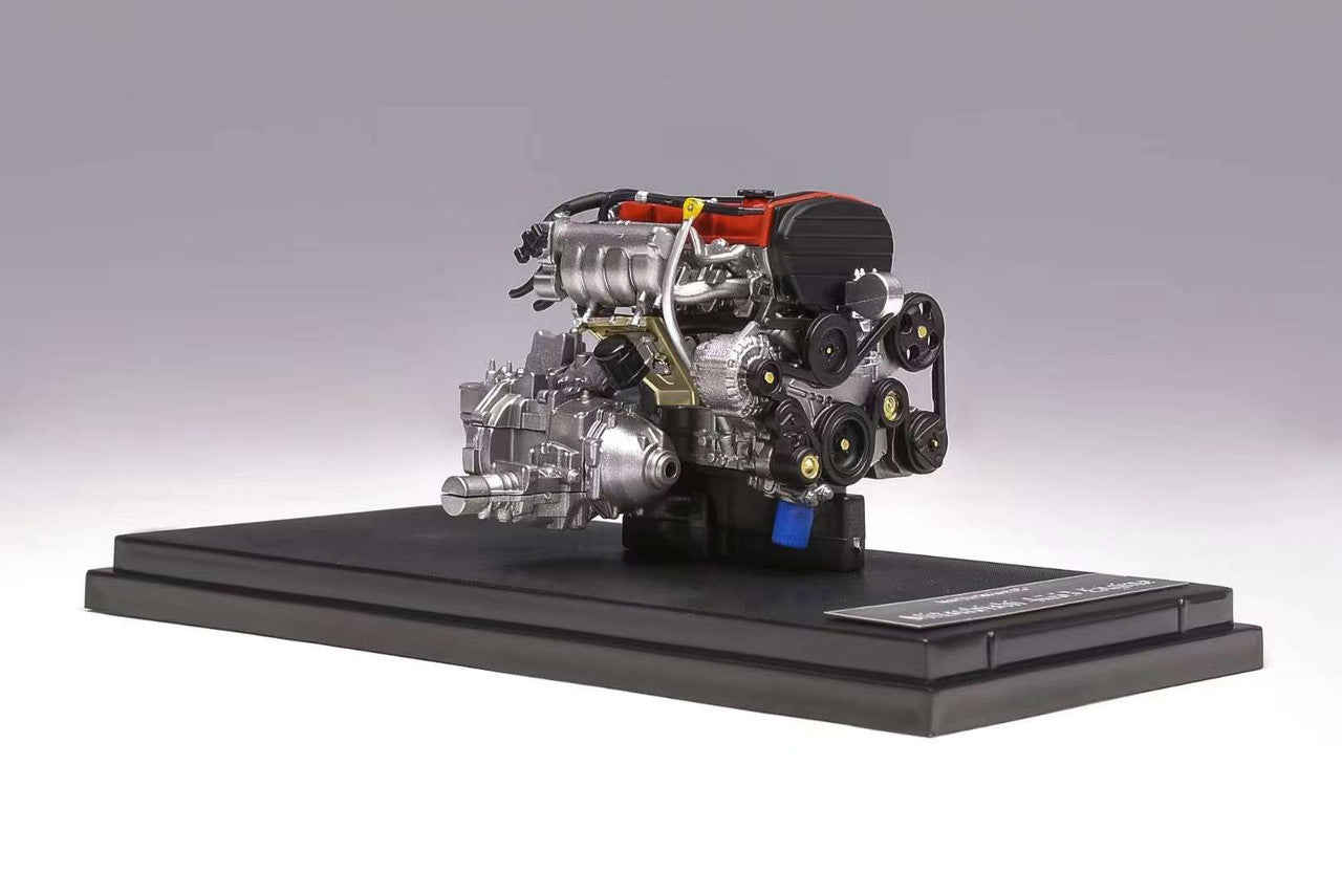 MotorHelix 1:18 Scale Mitsubishi Lancer Evolution Diecast Model Car with Detailed 4G63T Engine Display - Perfect for Collectors, Car Enthusiasts & Home/Office Decoration