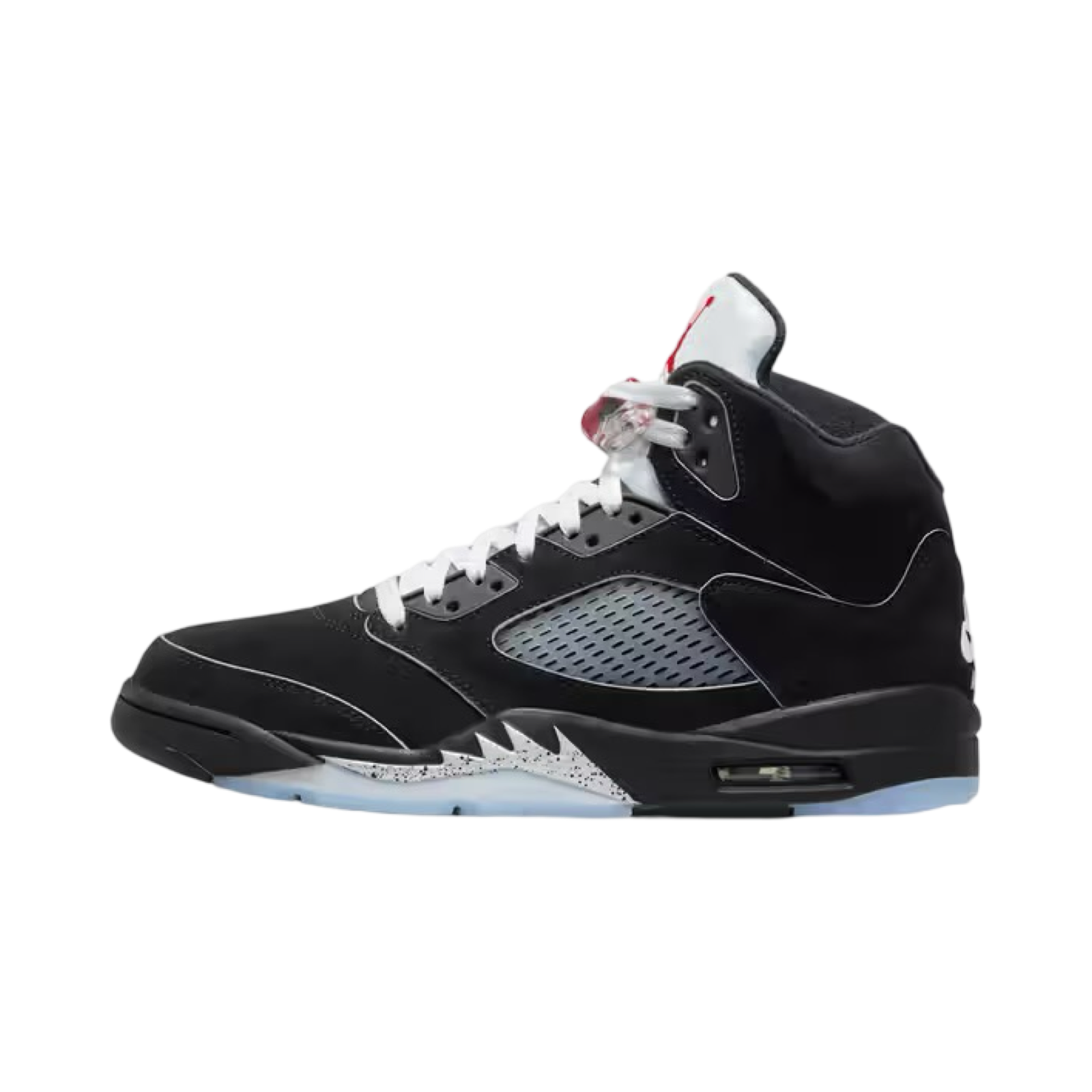 Air Jordan 5 Retro 2024 Black Metallic Silver Sneakers - Men's Basketball Shoes for Casual Wear & Street Style