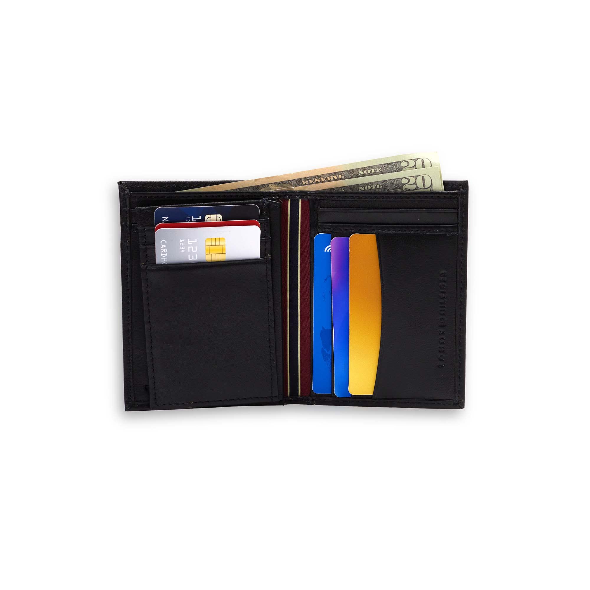 Tommy Hilfiger Men's Slim Front Pocket Card Holder Wallet with ID Window - RFID Blocking, Minimalist Design for Everyday Carry & Travel
