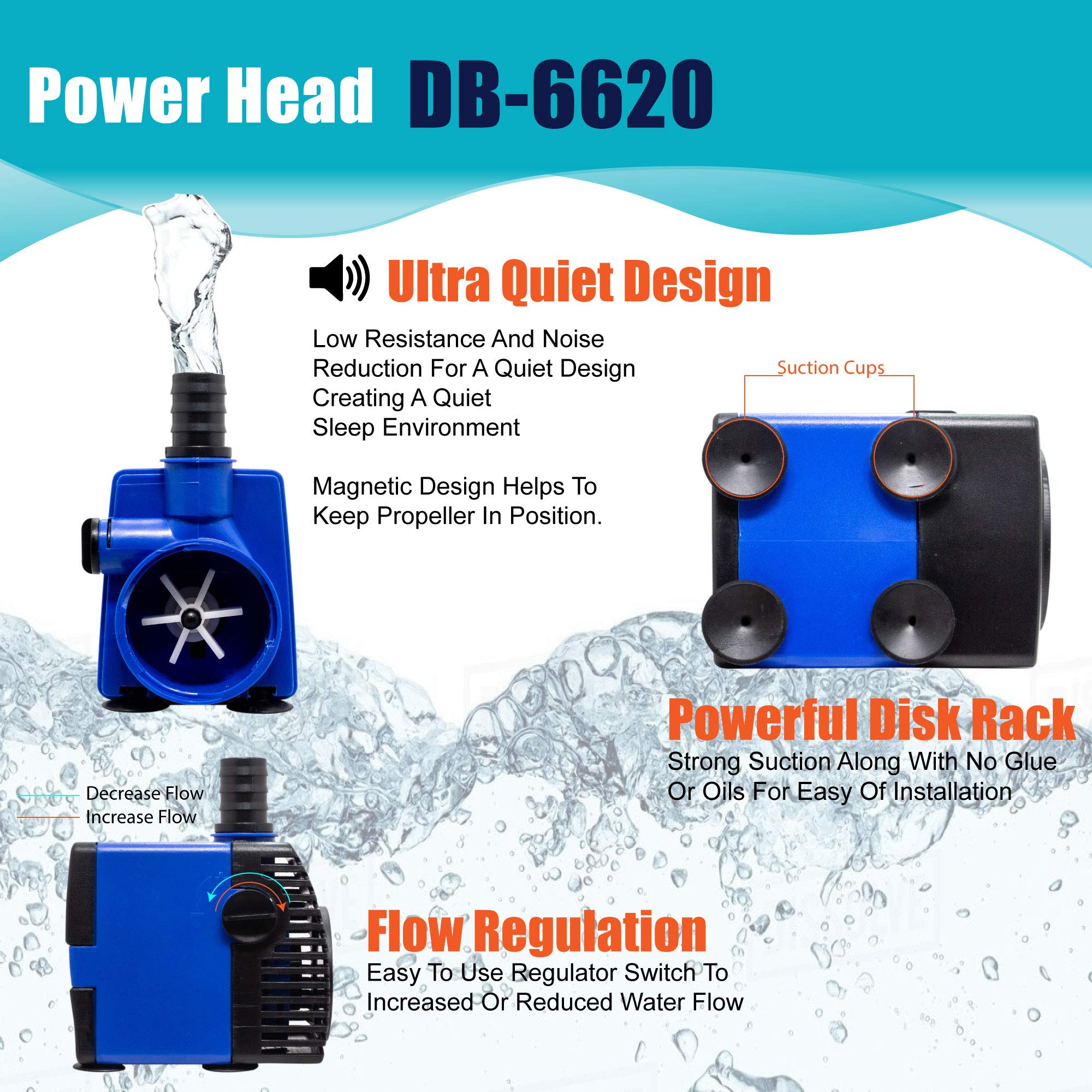 **Ultra Quiet 528 GPH Submersible Water Pump (2000L/H, 45W) - Adjustable for Pond, Aquarium, Fish Tank, Fountain, Hydroponics, Statuary - 3 Pack - Ideal for Home, Garden & Outdoor Water Features**
