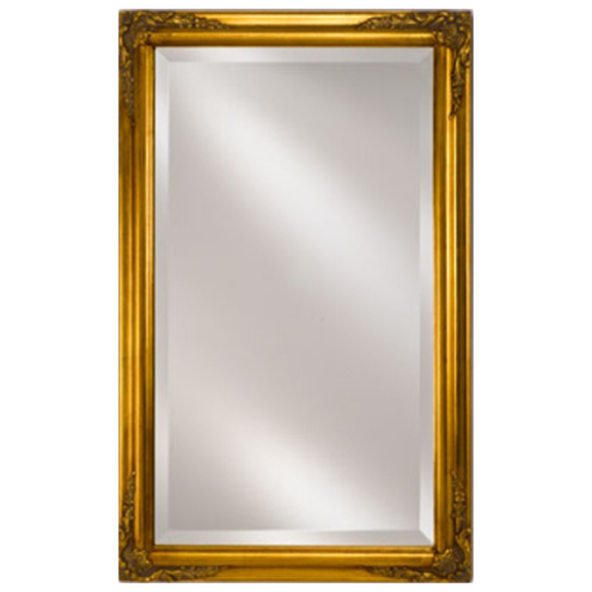 Afina Estate 16x26 Antique Gold Wood Framed Bevel Mirror - Elegant Wall Decor for Living Room, Bedroom & Entryway