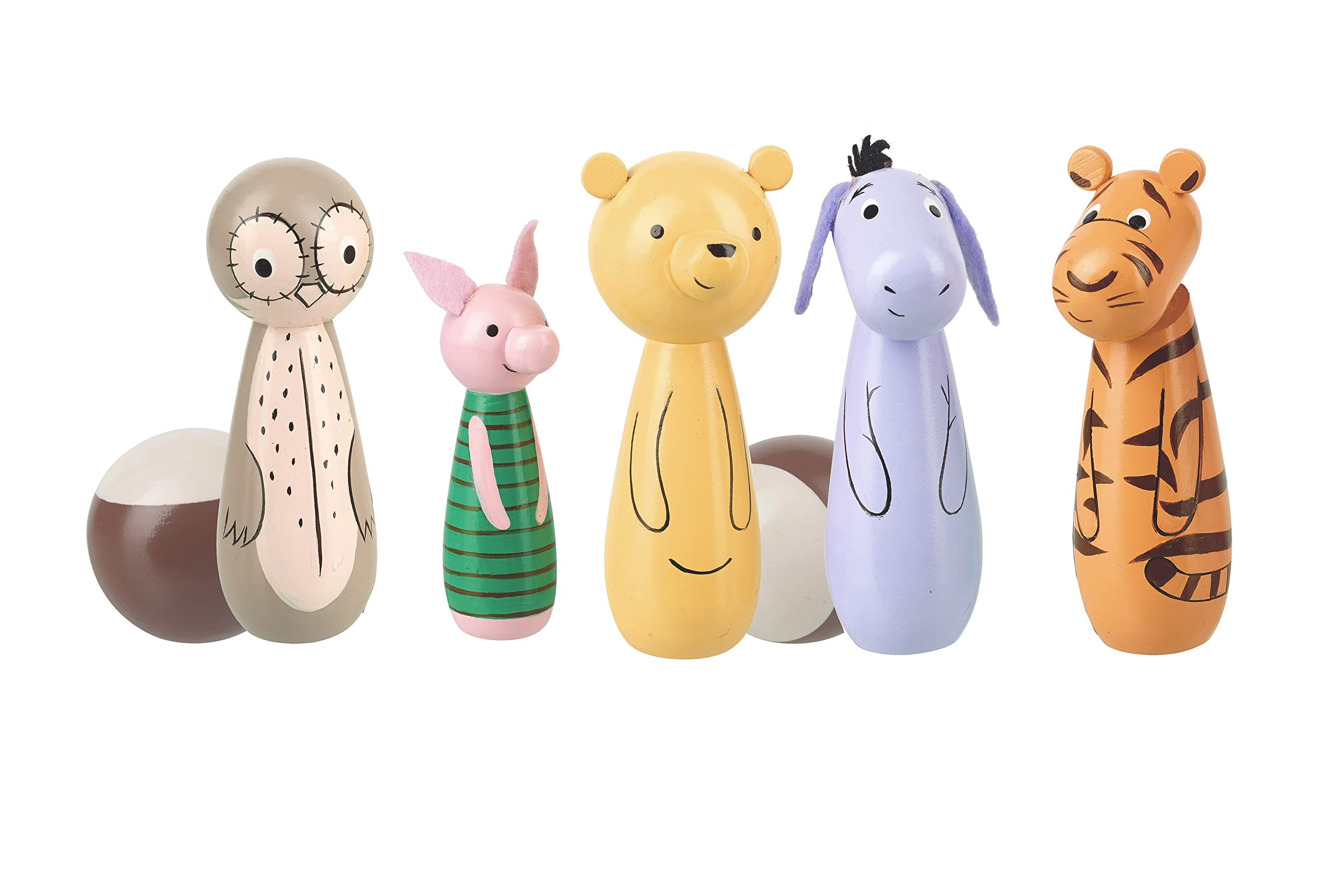 Orange Tree Toys Classic Winnie the Pooh Wooden Skittles Set - Fun Bowling Game for Kids, Perfect for Indoor Play, Birthday Gifts & Family Game Nights