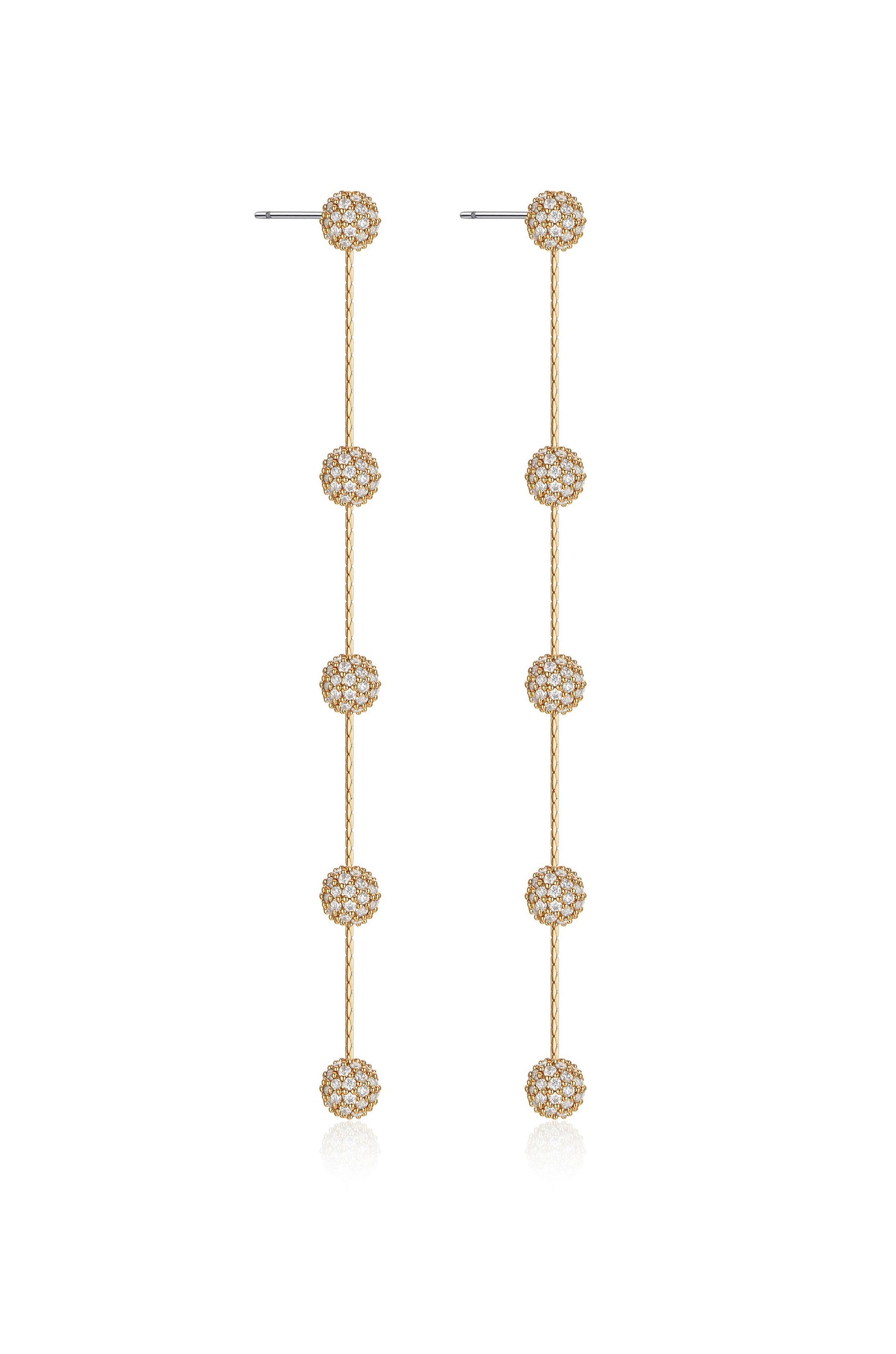 Crystal Ball Drop Earrings for Women - Elegant Dangle Earrings with Sparkling Gemstones | Perfect for Parties, Weddings & Special Occasions