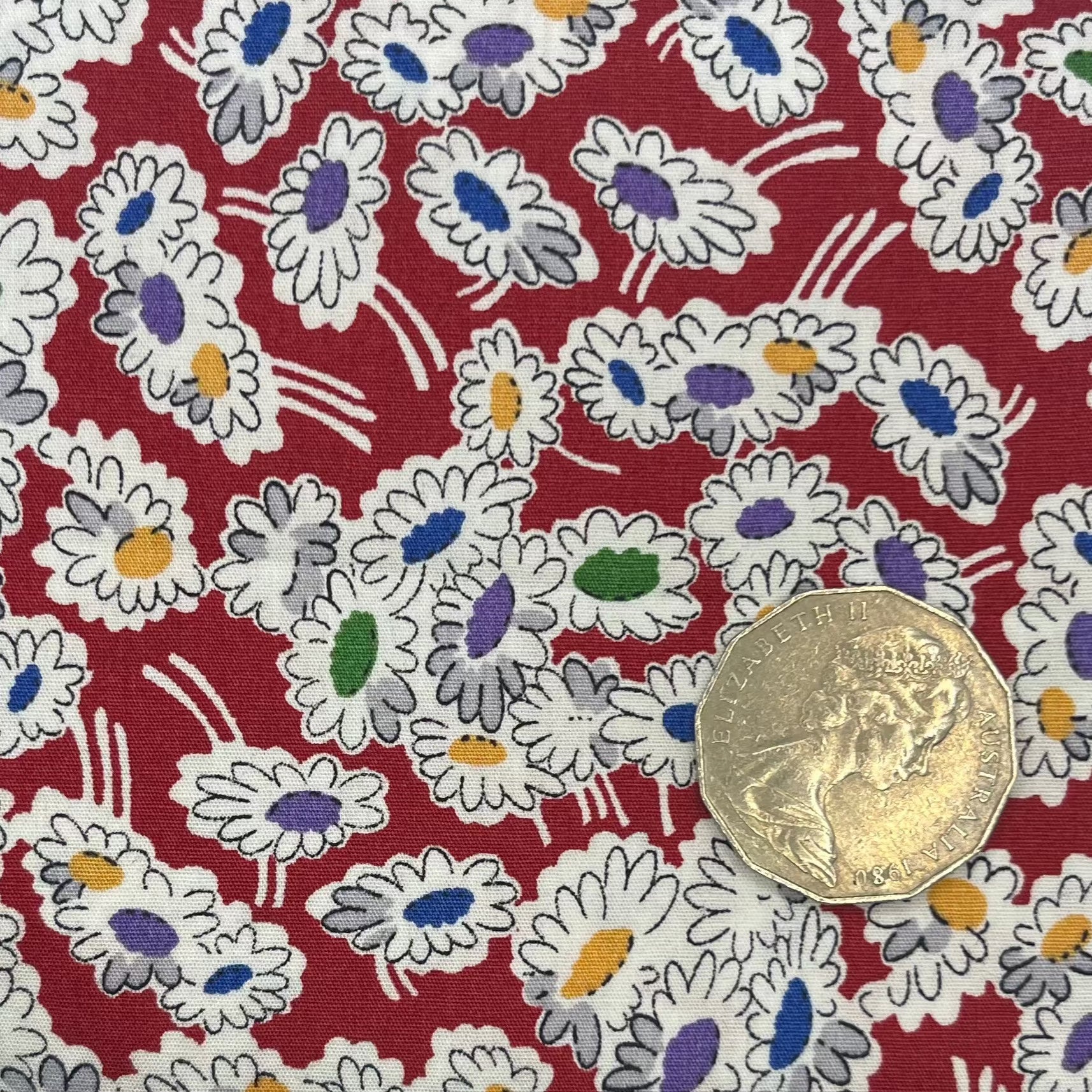 Vibrant Red T-Shirt with Colorful Cartoon Flowers Print - Casual Wear for Women & Girls - Perfect for Summer Outfits, Beach Trips, and Everyday Fashion