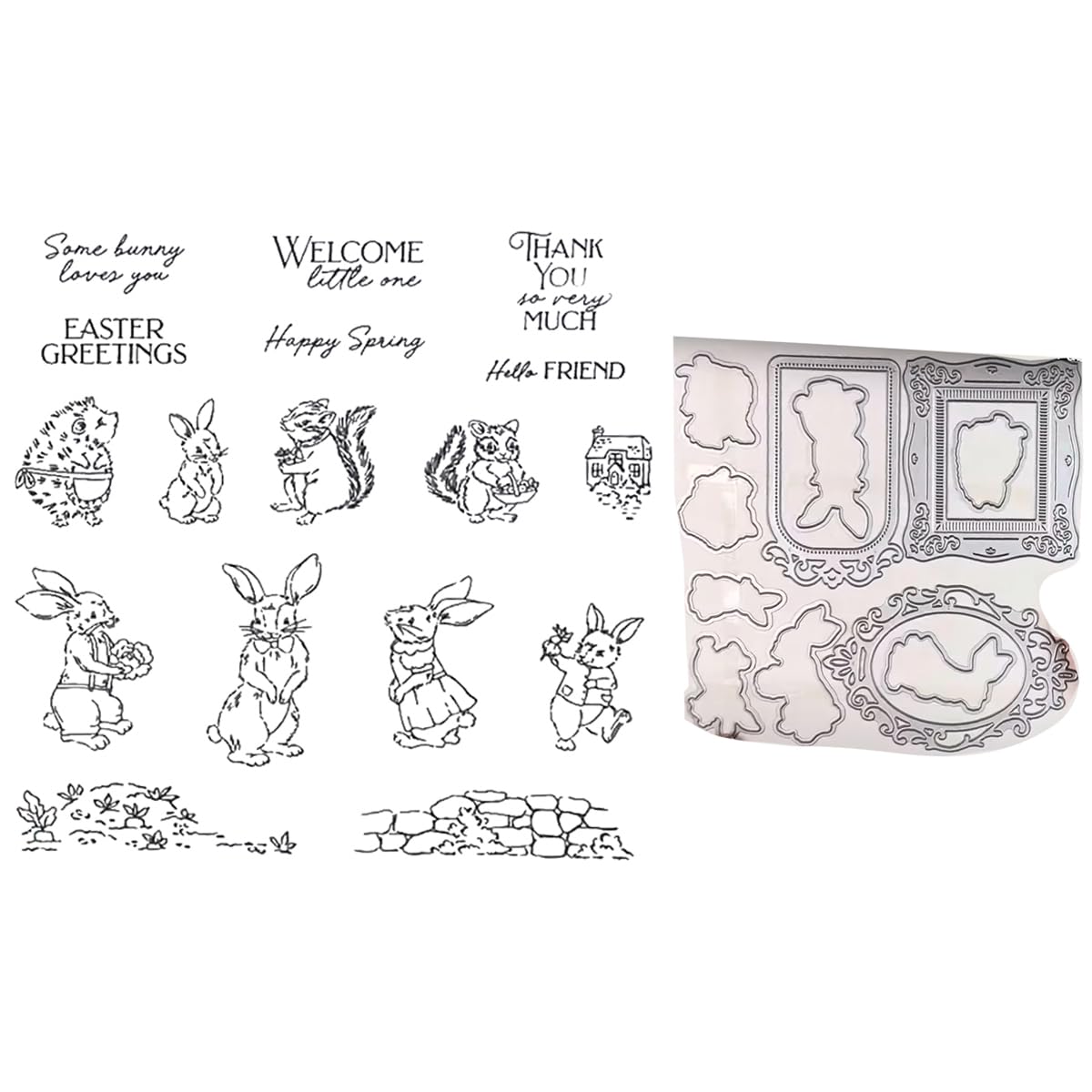 2024-2025 Clear Stamps & Dies Set for Card Making - Christmas, Halloween, Birthday Scrapbooking Supplies - DIY Greeting Cards, Album Embossing Tools (M855) - Perfect for Holiday Crafts, Gift Wrapping & Memory Keeping