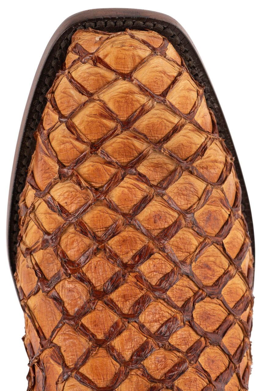 Exclusive Black Jack Pirarucu Cowboy Boots in Ginger Chestnut - Perfect for Western Rodeo, Country Dancing & Outdoor Adventures
