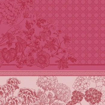 Geraniums Rose Napkins Set of 4 - Floral Cotton Table Linens for Dining & Home Decor | Perfect for Dinner Parties, Weddings & Spring Table Settings
