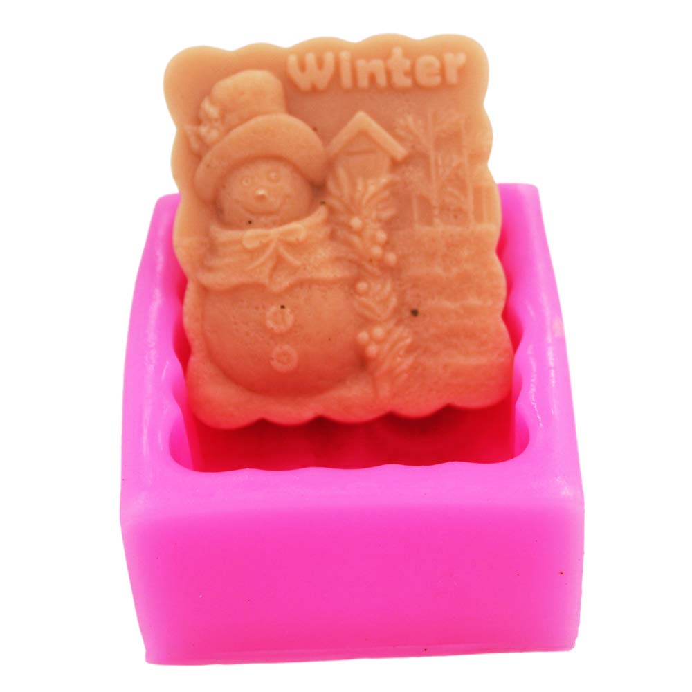 Winter Snowman Silicone Soap Molds for DIY Handmade Soap Crafting - Perfect for Christmas Decorations, Holiday Gifts & Home Bath Accessories