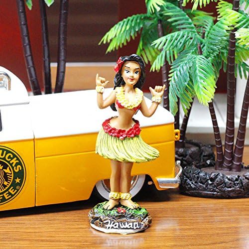 Mini Shaka Hula Girl Car Dashboard Doll - Hawaiian Decor for Cars