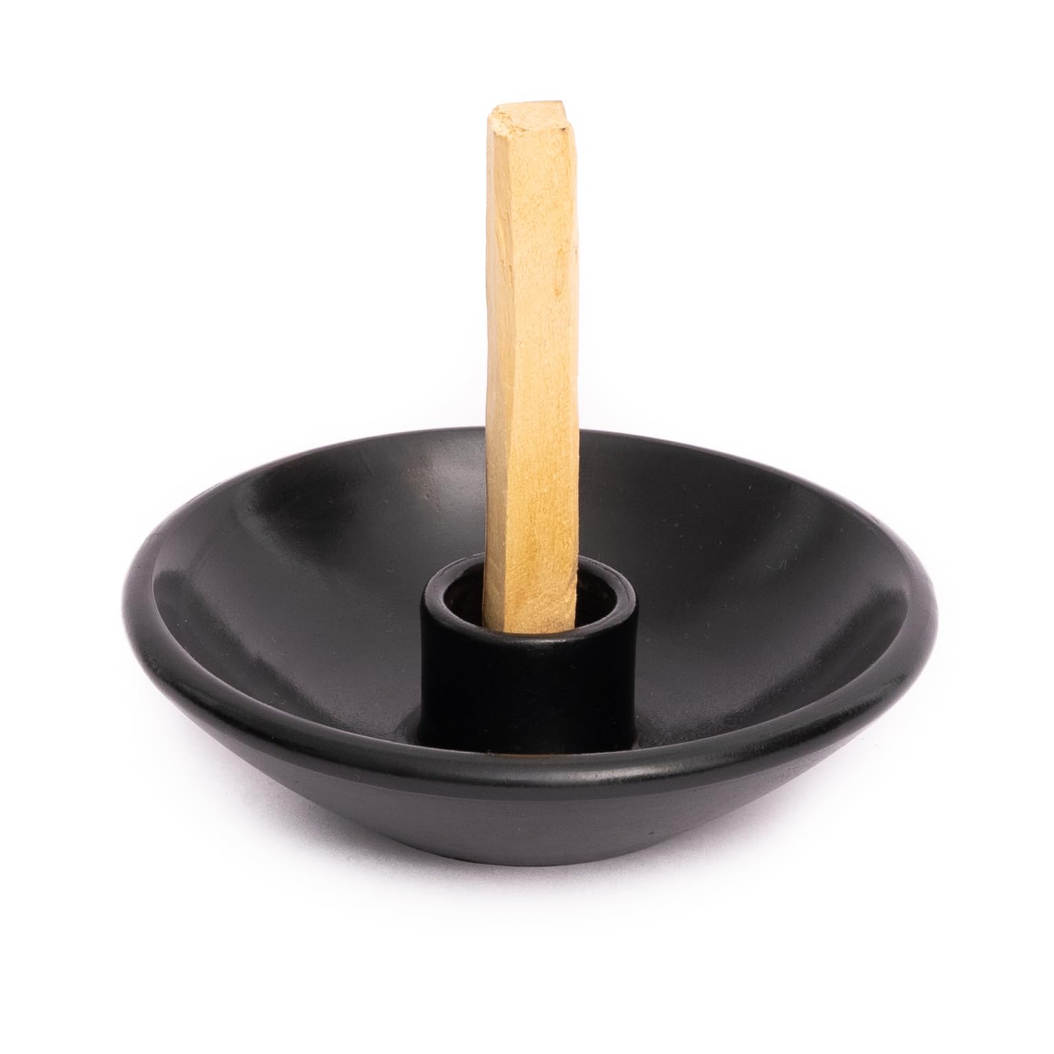 Authentic Handmade Peruvian Palo Santo Stick Holder & Incense Burner - Ceramic Smudge Bowl for Sage, Palo Santo & Incense (Black) - Perfect for Meditation, Yoga, Aromatherapy & Spiritual Cleansing Rituals