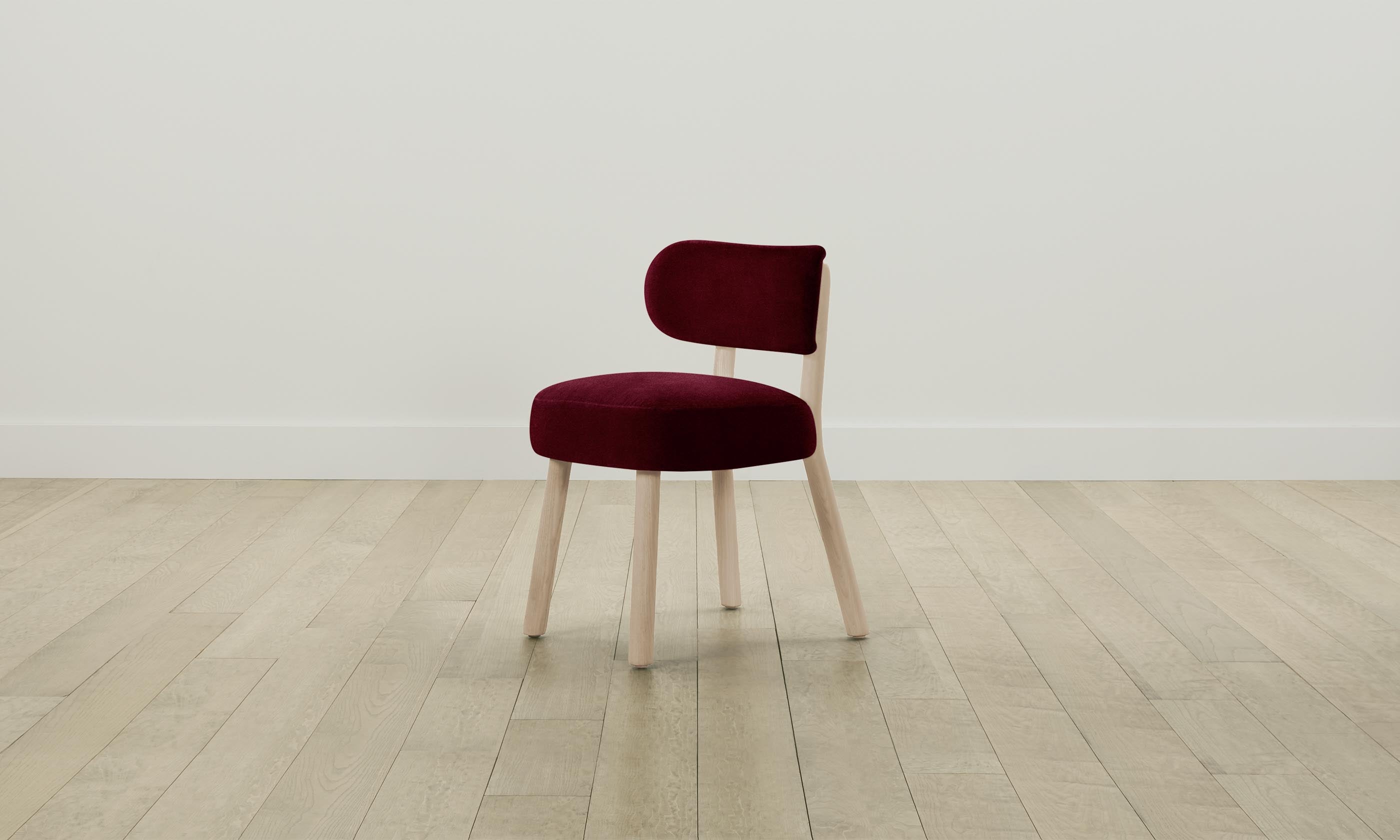 The Jane Dining Chair - Premium Mohair Upholstery in Crimson Red - Perfect for Modern Dining Rooms & Elegant Home Decor