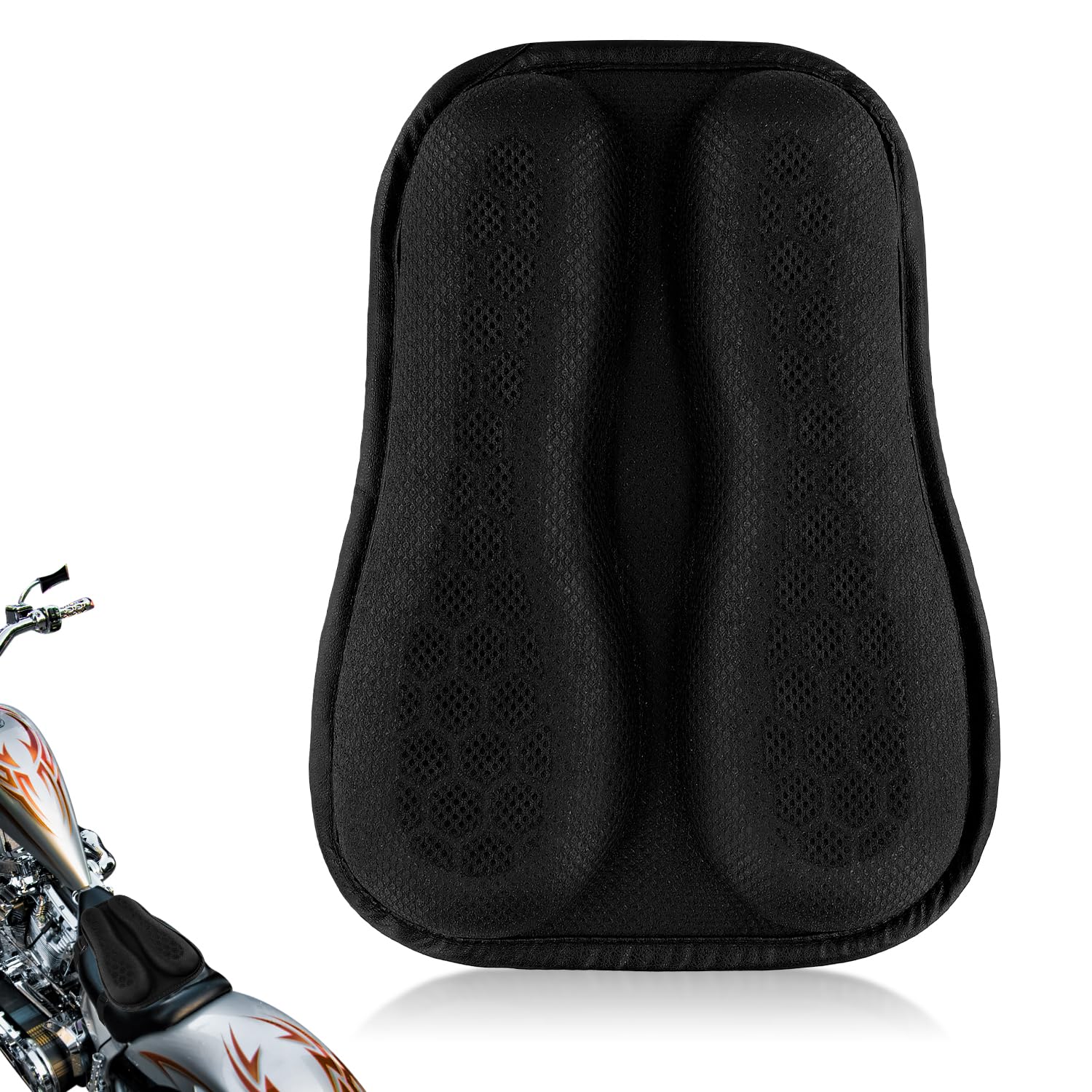 3D Honeycomb Motorcycle Seat Cushion - Breathable Gel Pad for Comfort Riding