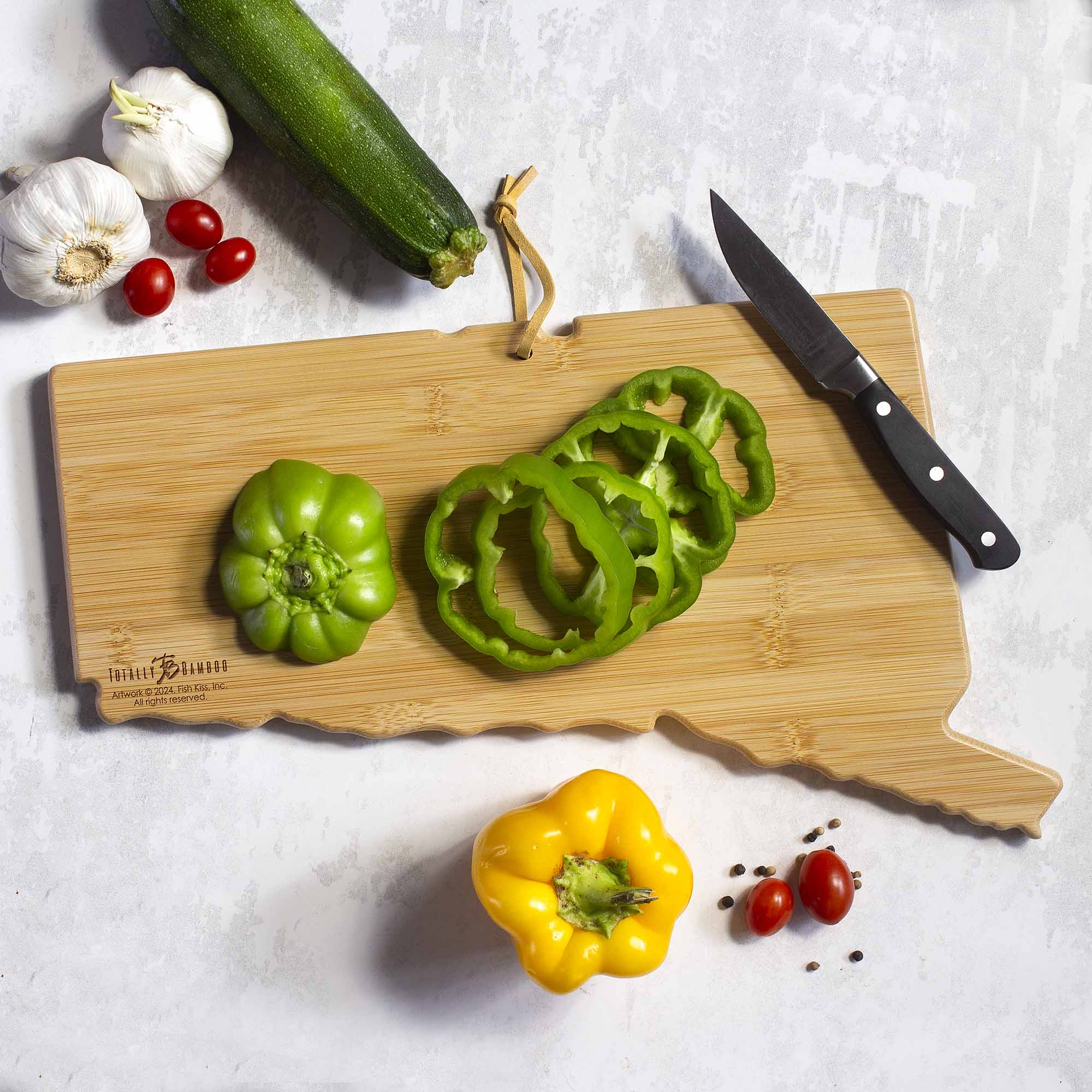 Premium Handcrafted Wooden Cutting Board with Fish Kiss™ Artwork – Perfect for Kitchen, Charcuterie Boards & Gift Giving