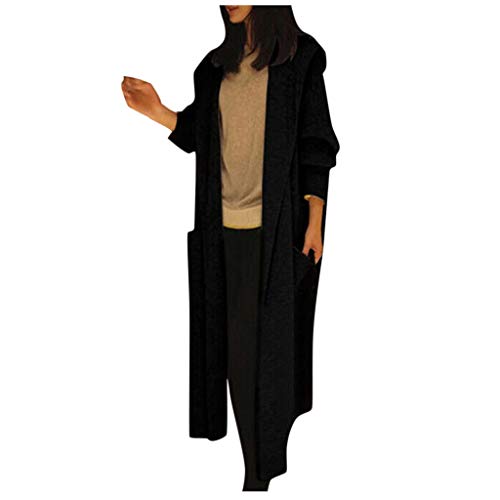 Women's Long Cardigan Sweater - Loose Open Front Long Sleeve Knit Kimono Coat for Casual Wear, Office & Fall Layering