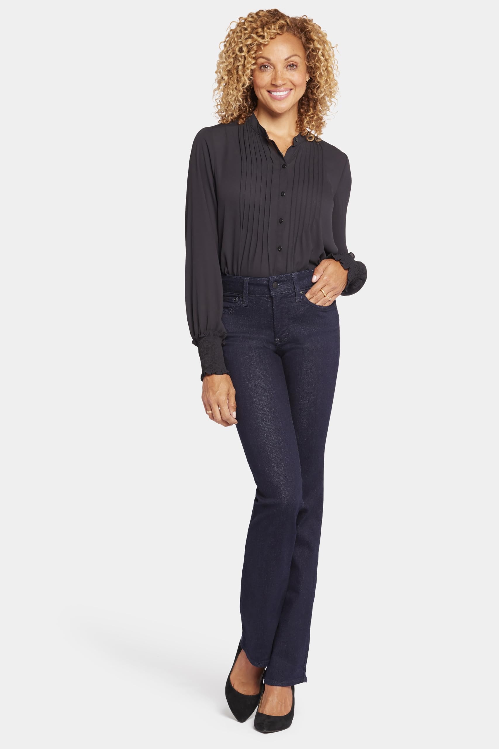 NYDJ Women's Barbara Bootcut Fit Denim Jeans - Comfortable Stretch Bootcut Jeans for Women, Classic Mid Rise Denim Pants for Casual Wear & Everyday Outfits