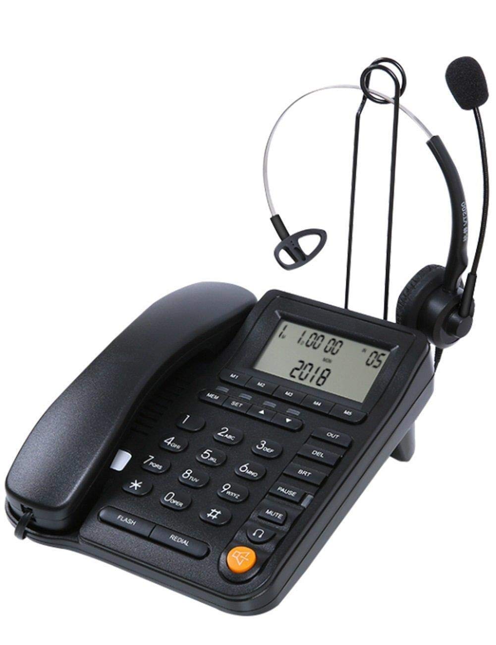 Business & Call Center Headset Telephone with Tone Dial Keypad, Redial Function - Office Desk Phone for Professional Use - Ideal for Call Centers, Customer Service & Remote Work