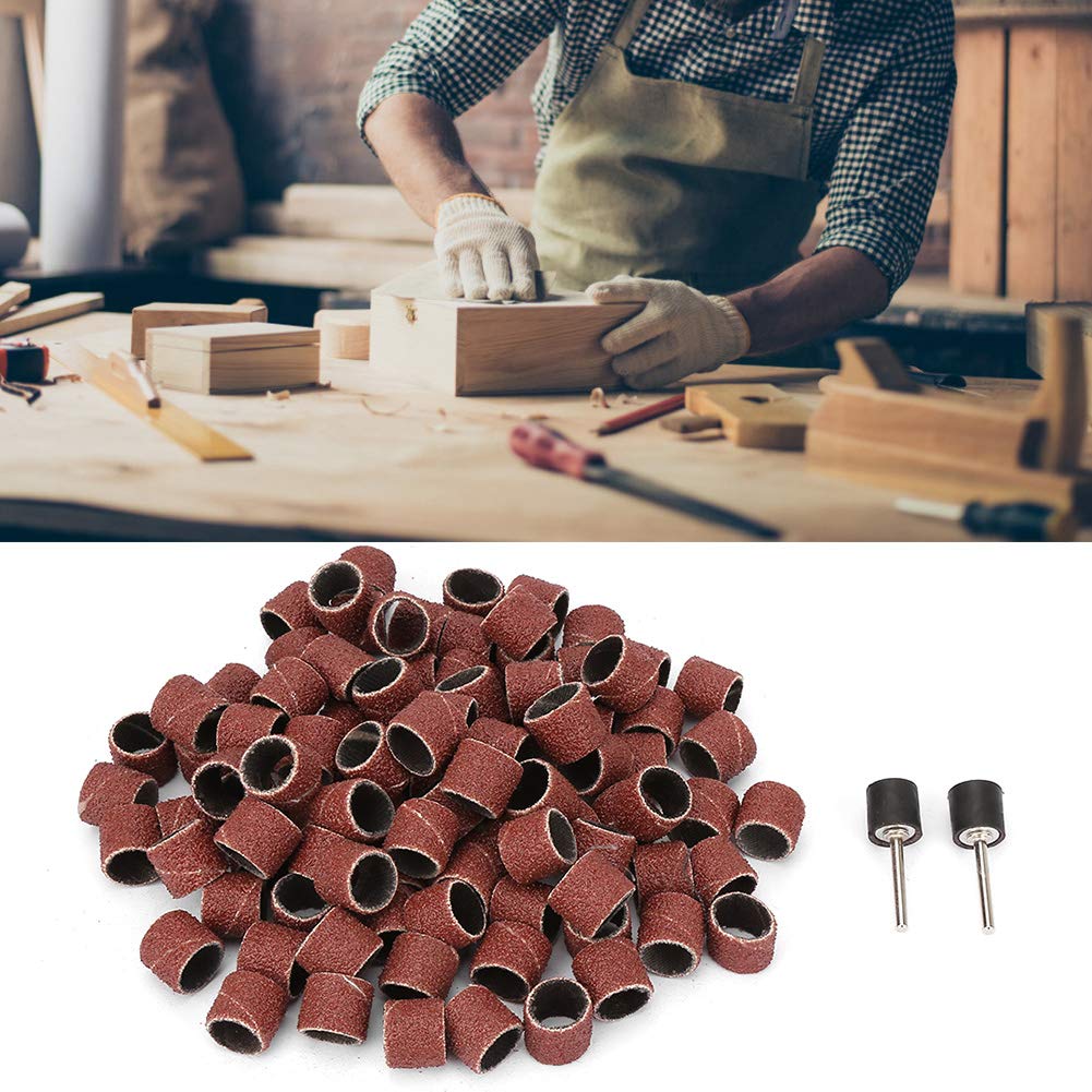 100Pcs 12mm Sandpaper Rings - Abrasive Polishing Wheels for Grinding, Derusting & Metal Polishing - Perfect for DIY, Jewelry Making & Automotive Repair