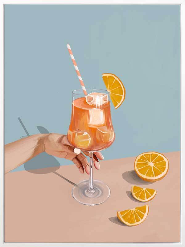 Aperol Spritz Canvas Art Print - Italian Cocktail Wall Decor for Home Bar, Kitchen & Dining Room - Perfect for Entertaining & Summer Parties