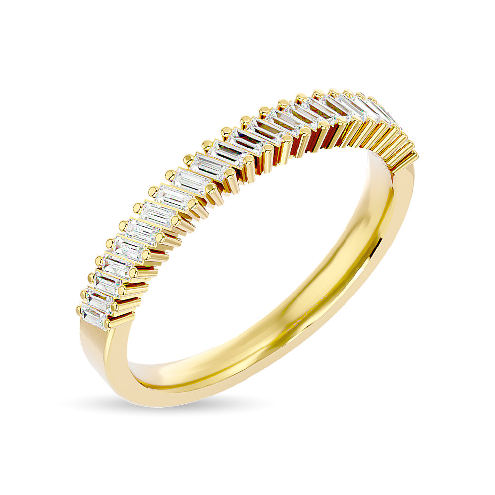 14K Yellow Gold Diamond Ladies Band Ring - 1/4 Carat Total Weight, Elegant Wedding & Anniversary Jewelry Gift for Women