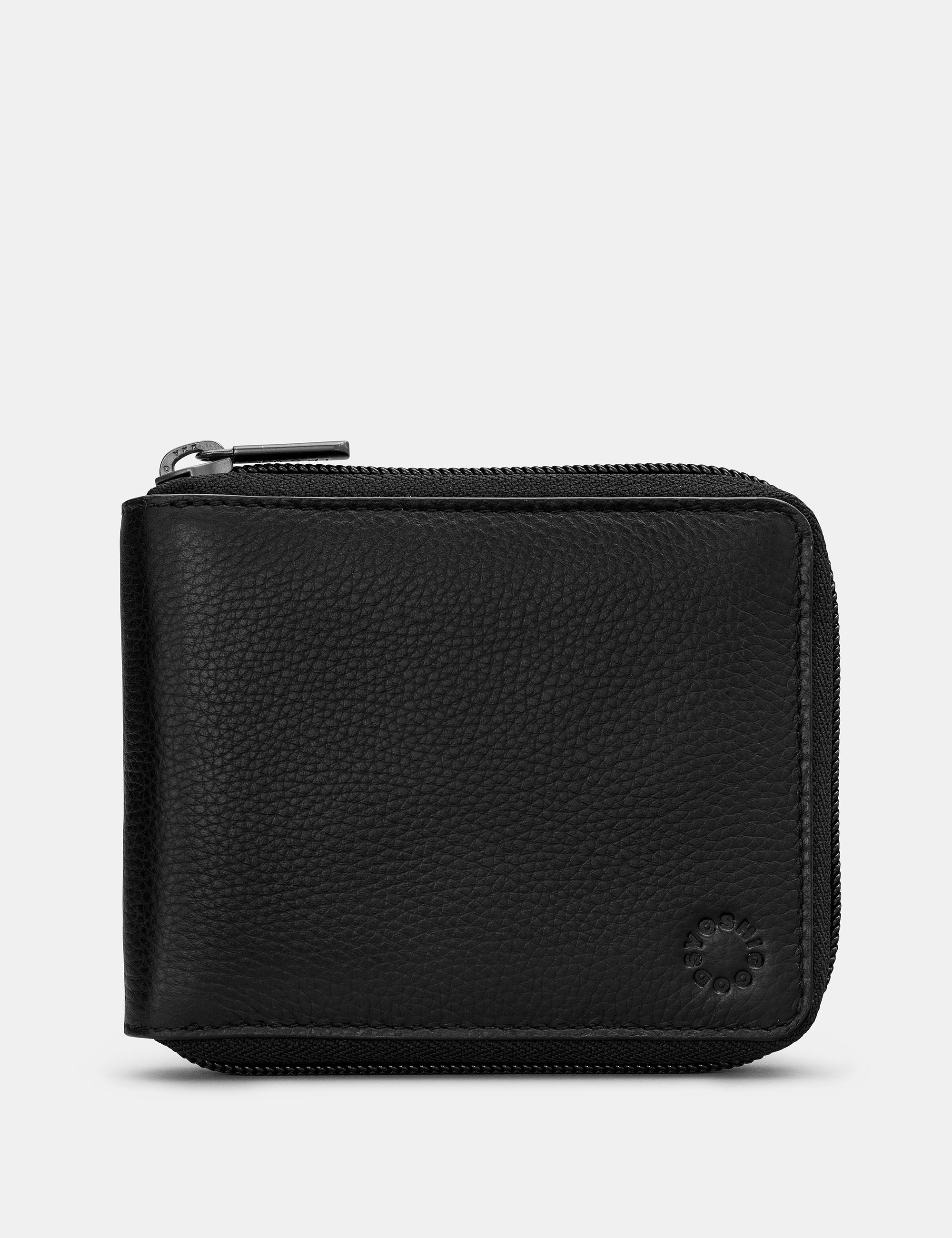 Premium Black Leather Zip Around Wallet for Men & Women - Stylish RFID Blocking Travel & Everyday Use