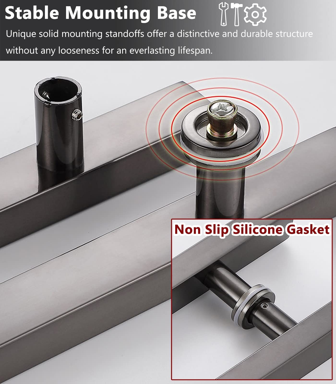 Modern H-Shaped Front Entry Door Handle - Gold Double Sided Stainless Steel Door Pull (24 Inch/60cm) for Sliding Barn Doors, Glass Gates & Interior Wood Doors - Durable & Stylish Home Upgrade