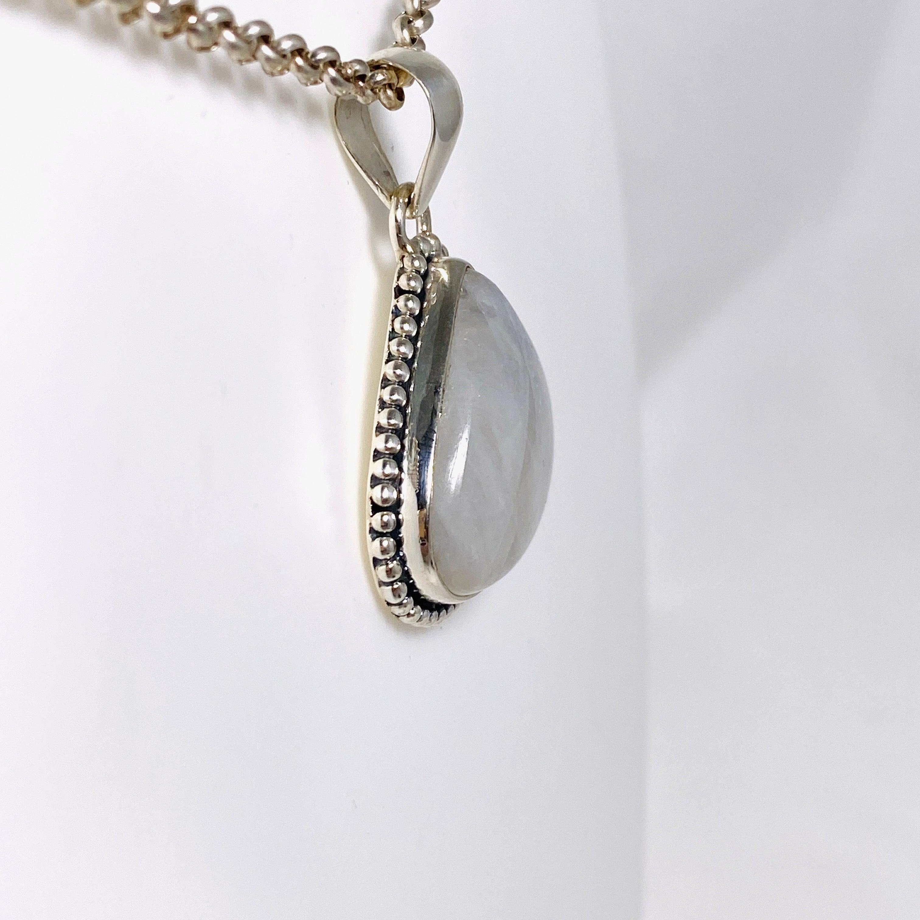 Moonstone Teardrop Pendant Necklace - Genuine Natural Gemstone Jewelry for Women - Perfect for Meditation, Yoga & Spiritual Healing | KPGJ4029