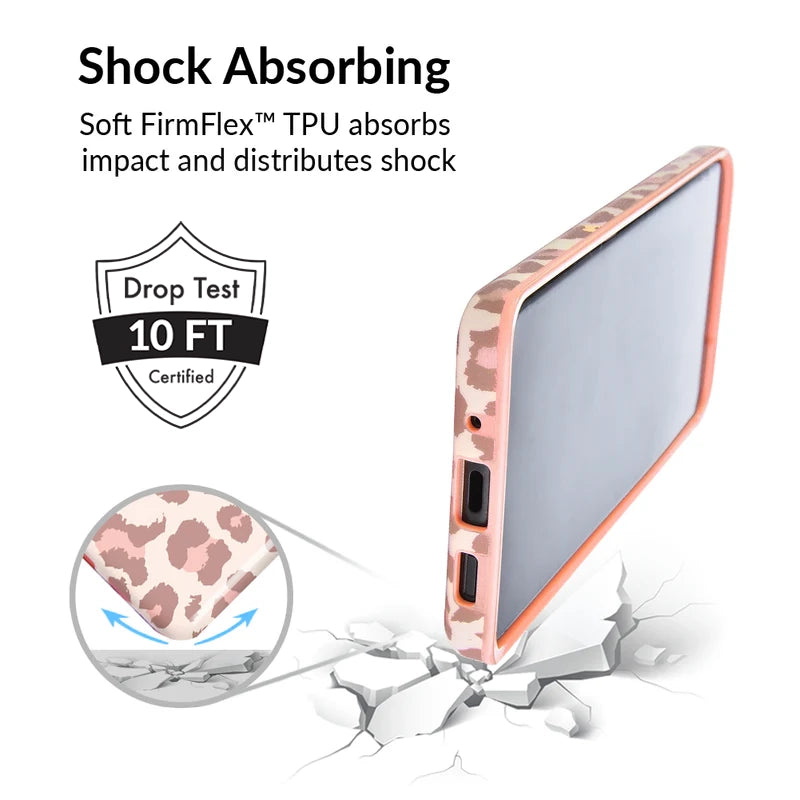 Samsung Galaxy Phone Case - Blush Leopard Print Protective Cover for Samsung S21/S20/S10/Note 20 - Stylish & Durable Slim Fit Case for Everyday Use & Travel