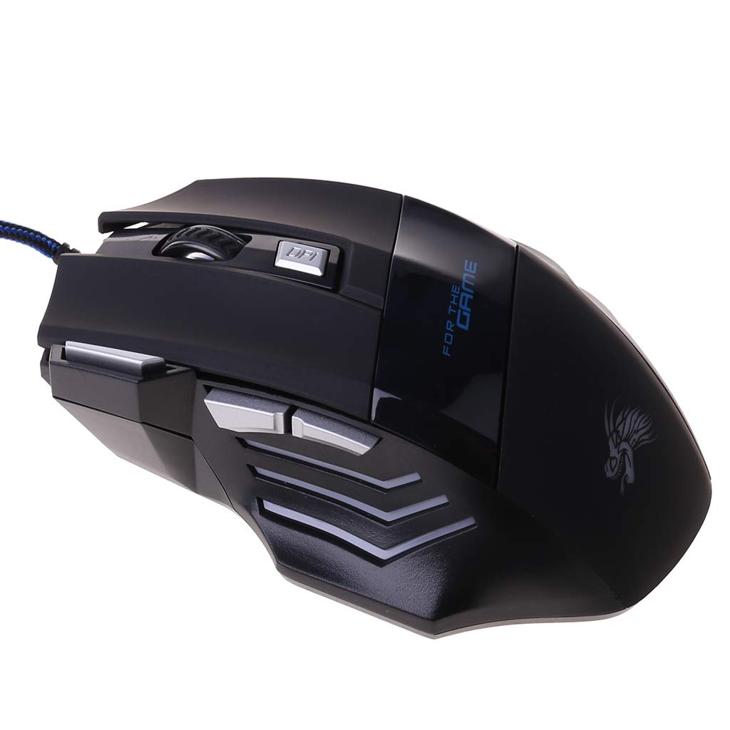 FUXIU RGB Ergonomic Gaming Mouse - 7 Programmable Buttons, 5500 DPI, USB Wired Optical Mouse with Breathing LED Lights for PC, Laptop - Perfect for FPS, MOBA & MMO Gaming