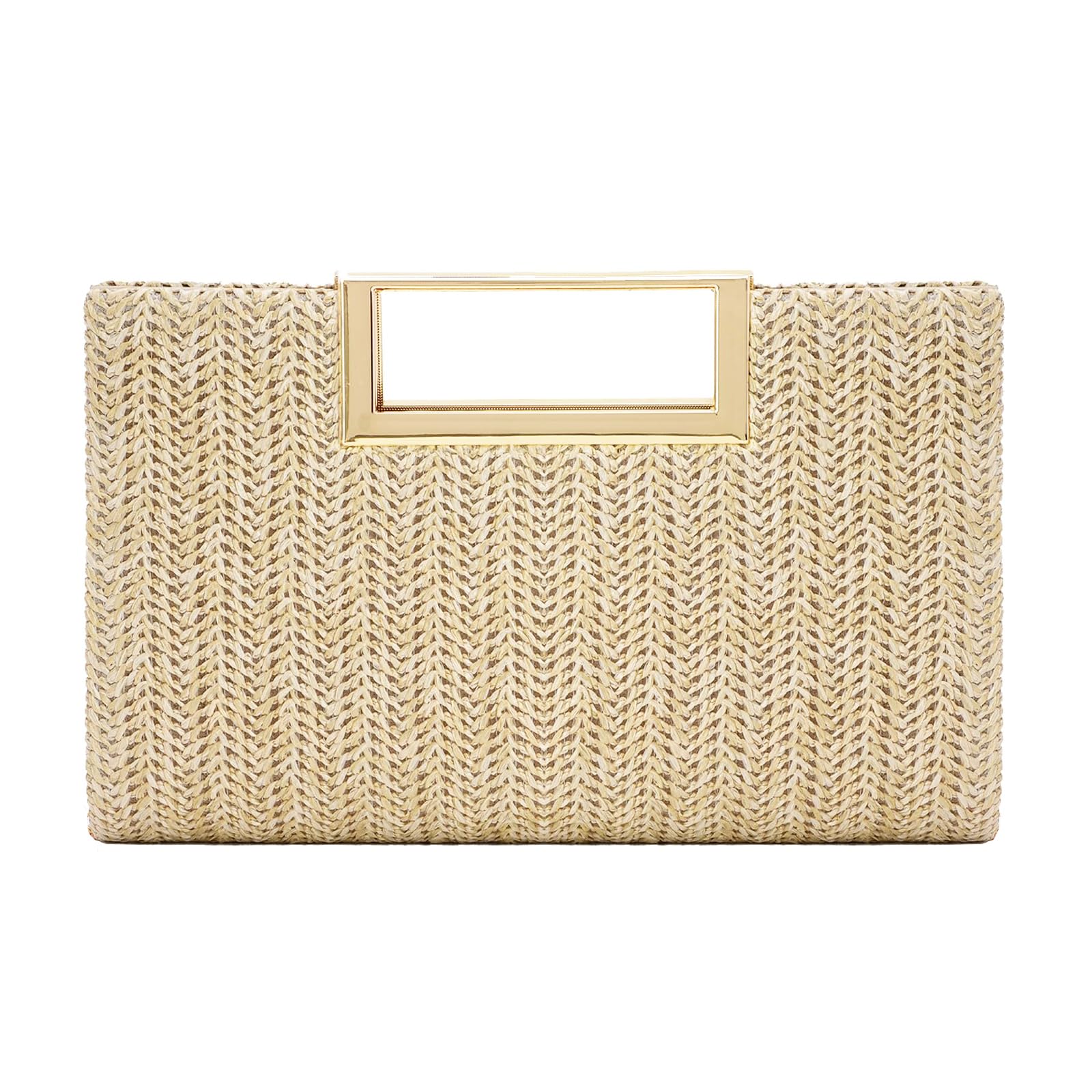 Elegant Straw Clutch Purse for Women - Small Top Handle Evening Bag with Chain Shoulder Strap, Crossbody Wedding & Party Purse | Perfect for Bridal Showers, Cocktail Parties & Summer Events