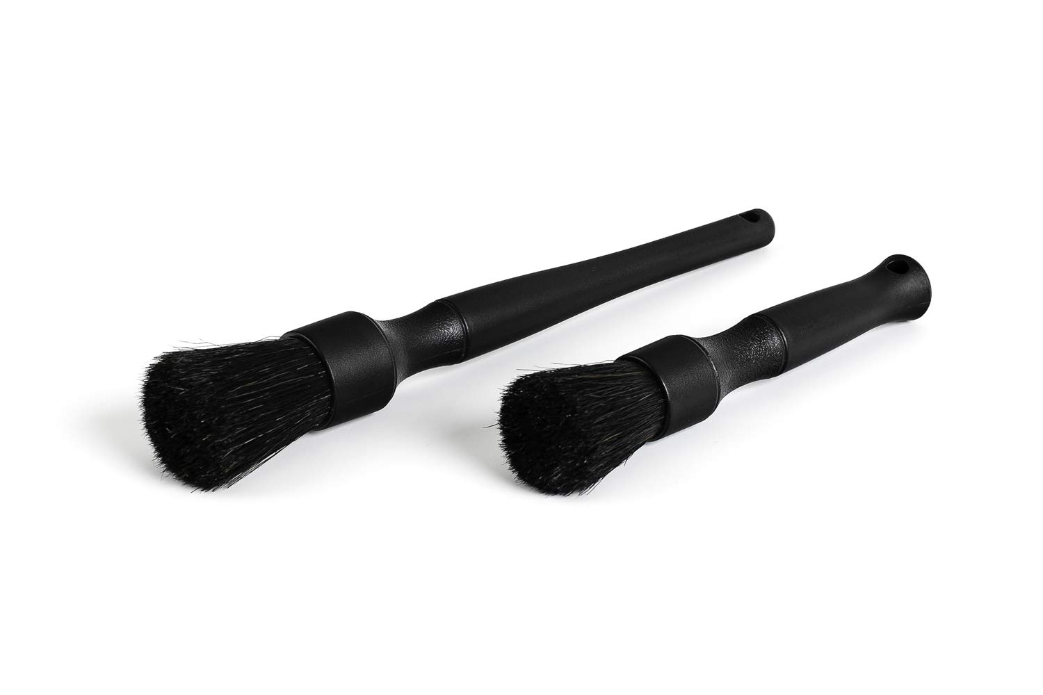 Natural Boar's Hair Detailing Brush Kit - 2-Pack for Small Spaces & Car Detailing