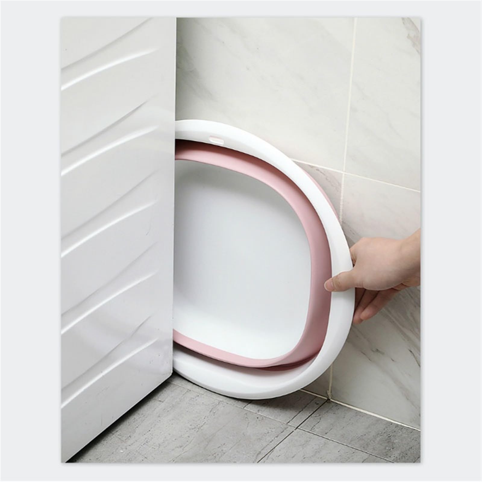 Collapsible Foldable Laundry Tub - Large Portable Wash Basin for Bathroom, Camping & Travel - Pink Collapsible Washtub with Handle, Space-Saving Storage - Perfect for Washing Clothes, Dishes, Pets & Outdoor Use