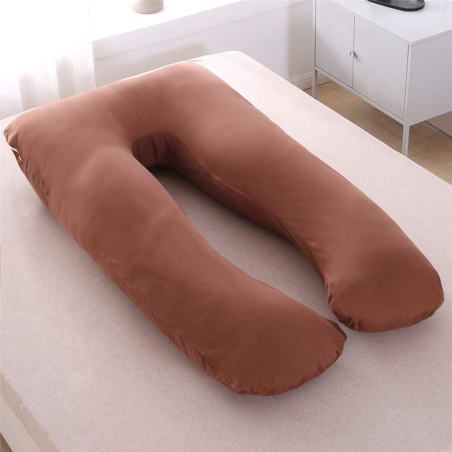 Premium Full Body Pregnancy Pillow - Maternity & Nursing Support Pillow with Removable Washable Cotton Cover (80x145cm) - Ideal for Comfortable Sleeping, Breastfeeding & Back Pain Relief During Pregnancy