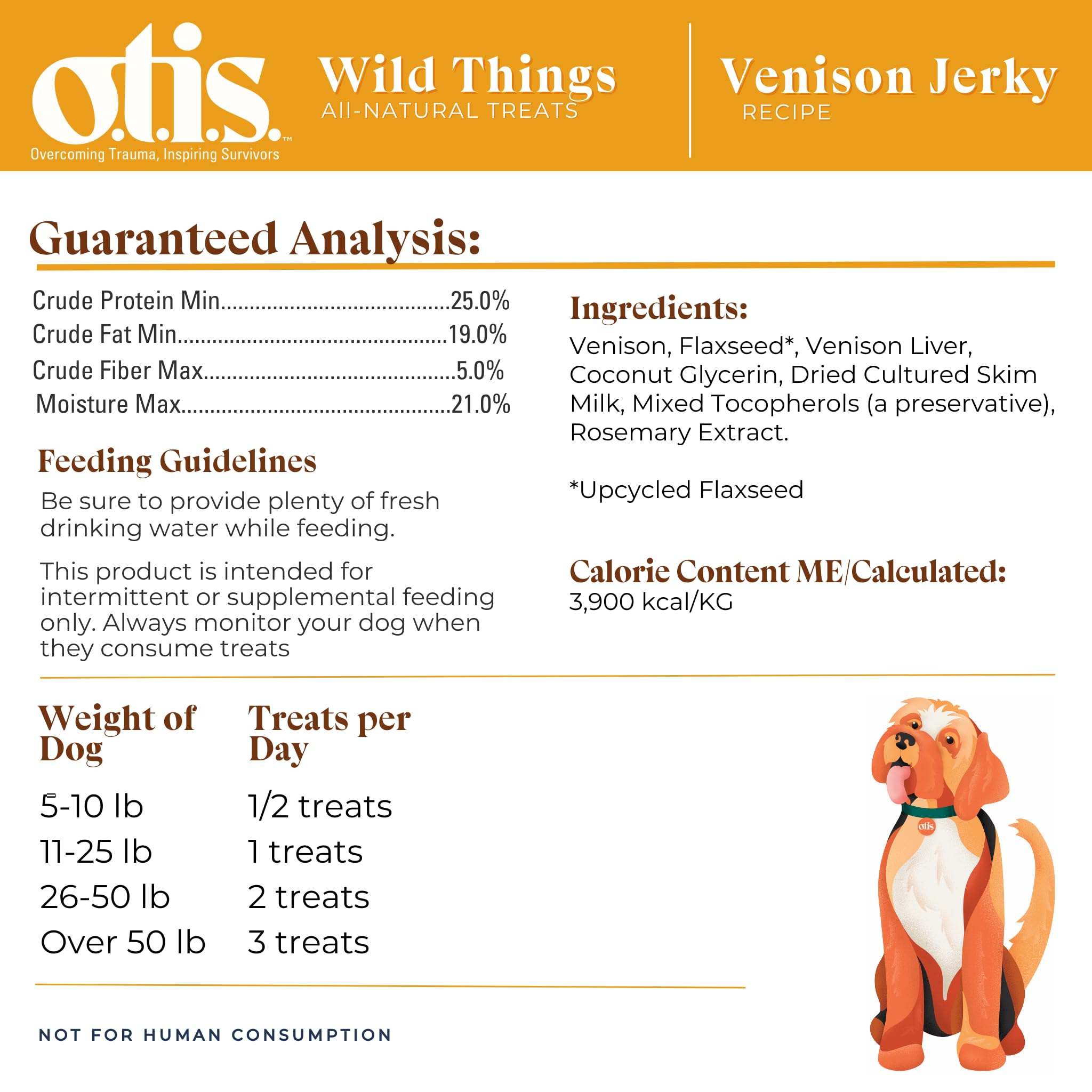 Premium OTIS Venison Jerky Dog Treats - High Protein, Grass-Fed, Pasture-Raised Healthy Snacks for Dogs | 4oz Resealable Bag | Perfect for Training, Rewards & Outdoor Adventures
