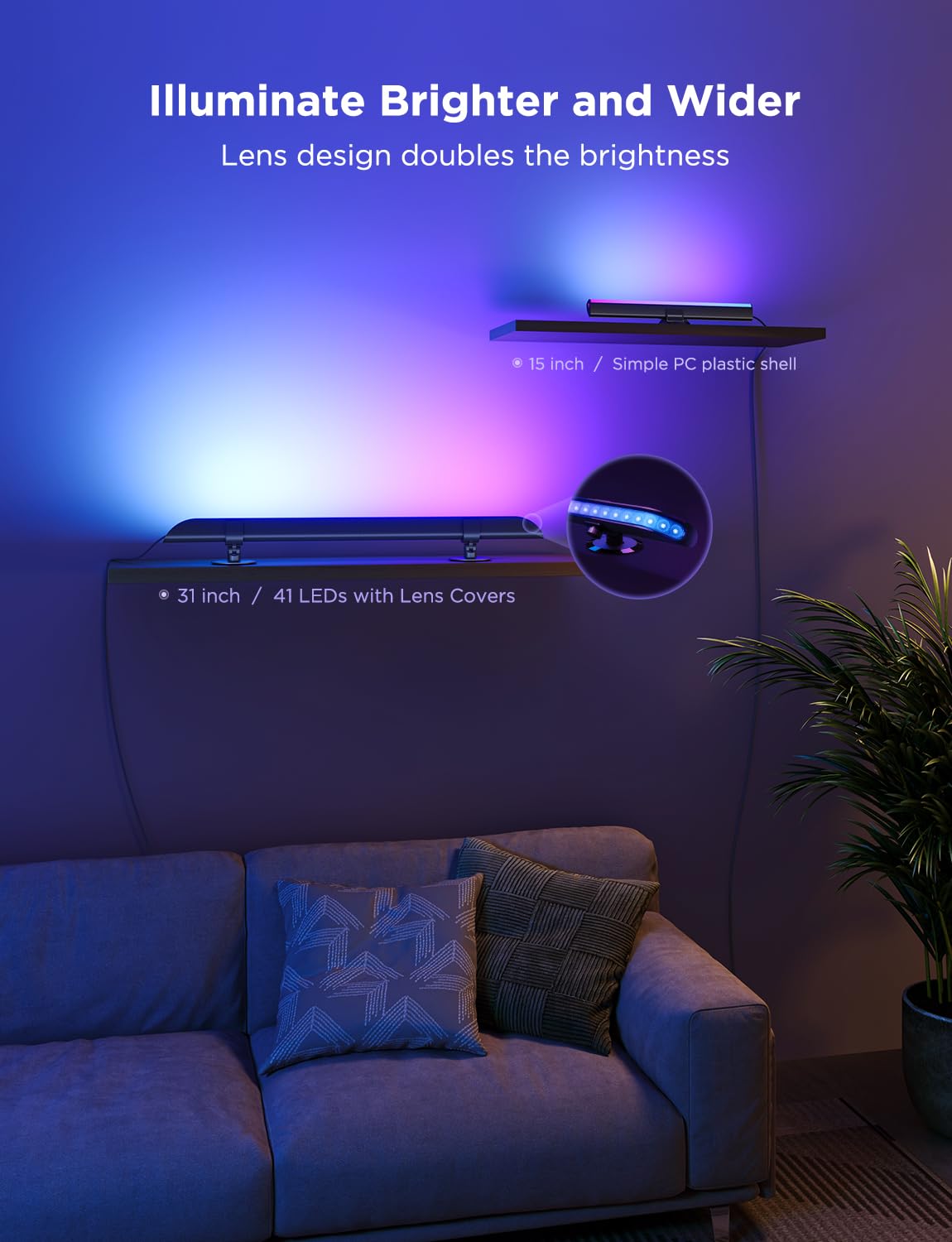 Govee RGBIC Smart LED Light Bars for TV - 15