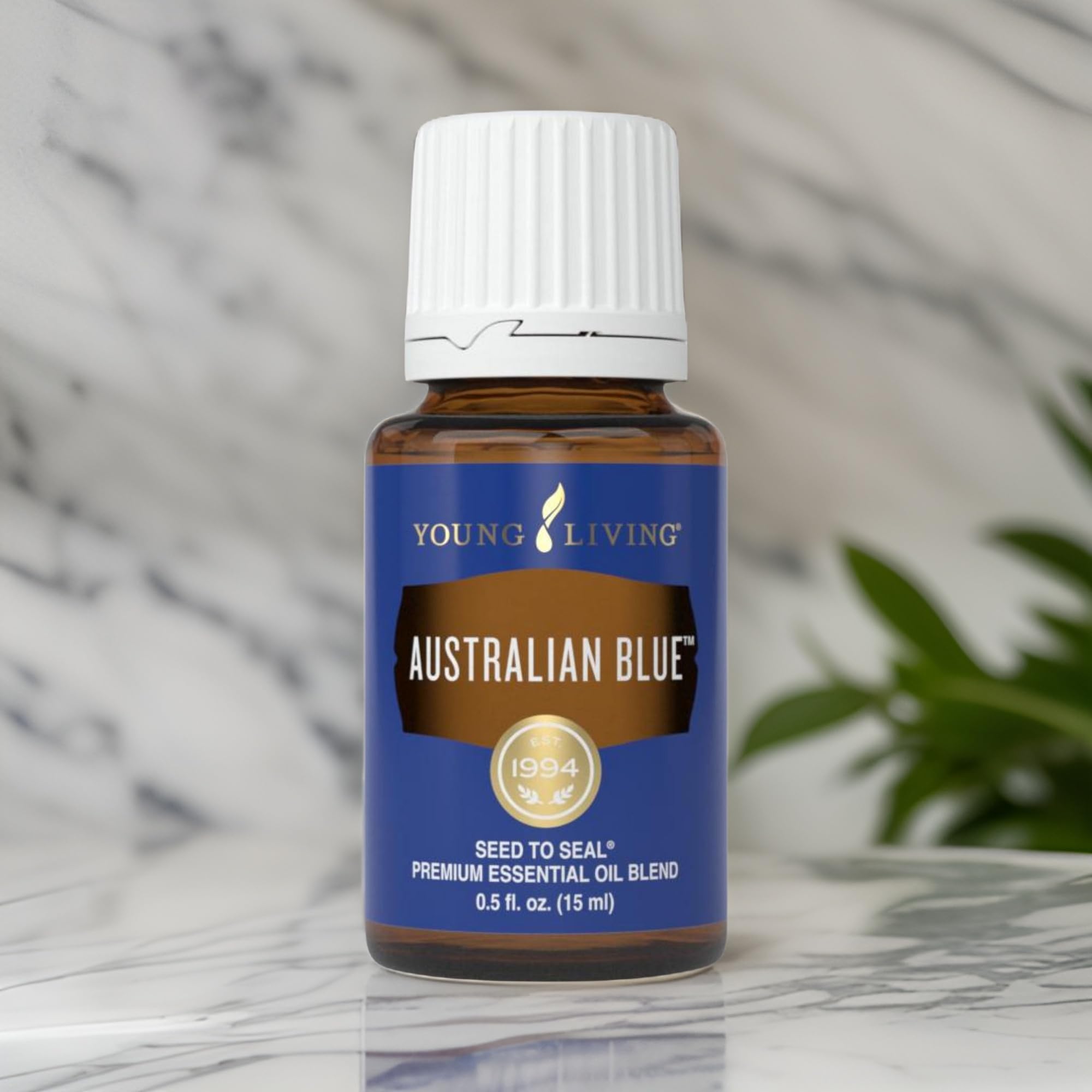 Young Living Australian Blue Essential Oil 15ml - 100% Pure Grounding & Stabilizing Aromatherapy Blend for Meditation, Stress Relief & Emotional Balance | Premium Mix of 16 Oils | Perfect for Diffusers, Massage & Yoga Practice