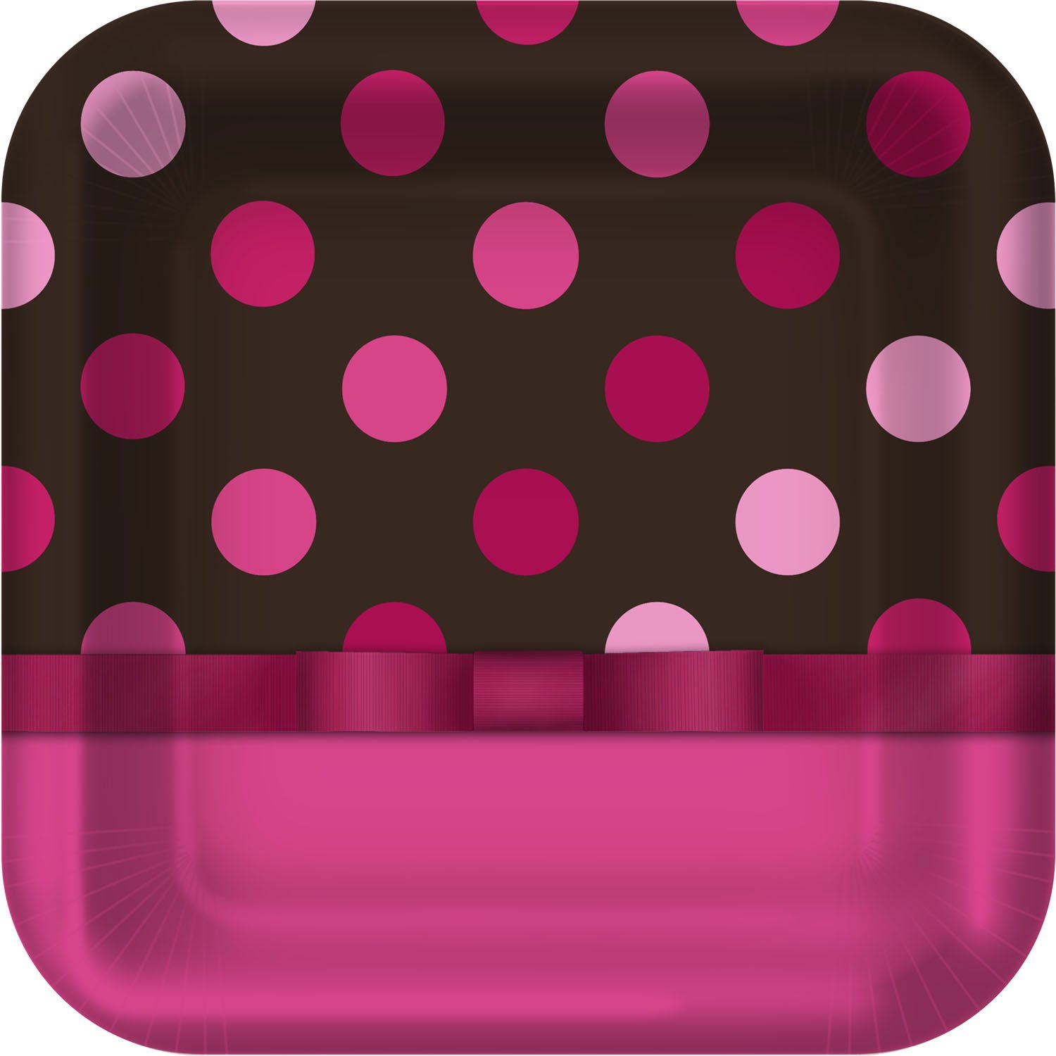 Hallmark Pink and Chocolate Dinner Plates - Set of 8, Elegant Party Plates for Birthday, Anniversary & Holiday Celebrations