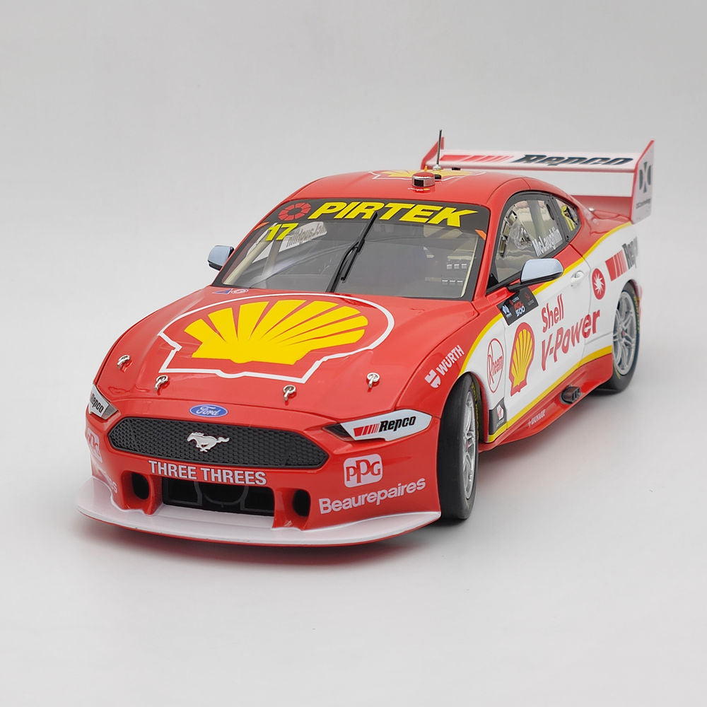 1/18 Scale Authentic SHELL V-Power Racing #17 Ford Mustang GT 2020 Diecast Model Car - Scott McLaughlin Collectible Toy for Racing Fans & Gift for Car Enthusiasts - Perfect for Display, Collection, and Racing-Themed Decor