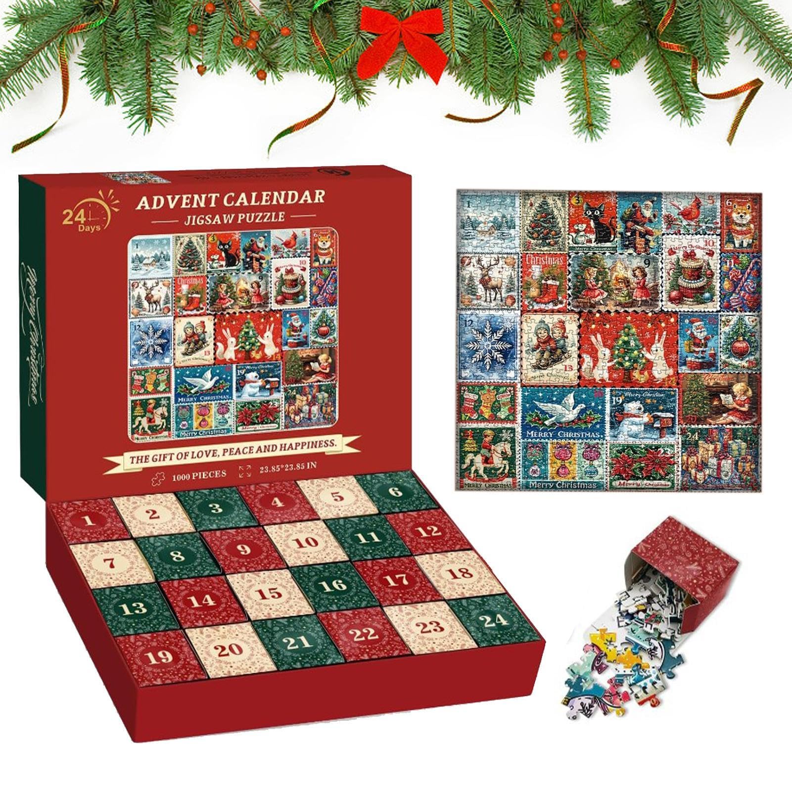Christmas Countdown Puzzle, Advent Calendar Puzzle 1000 Pieces | Holiday Puzzle for Home Decor, Christmas Gifts, Family Activities & Festive Fun | Perfect for Countdown to Christmas, Family Bonding & Seasonal Decorations
